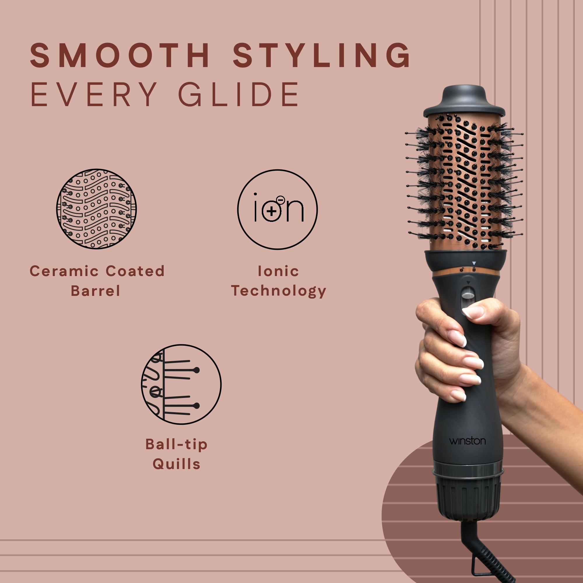 3 in 1 Hair Blow Brush Comes For Smooth Styling