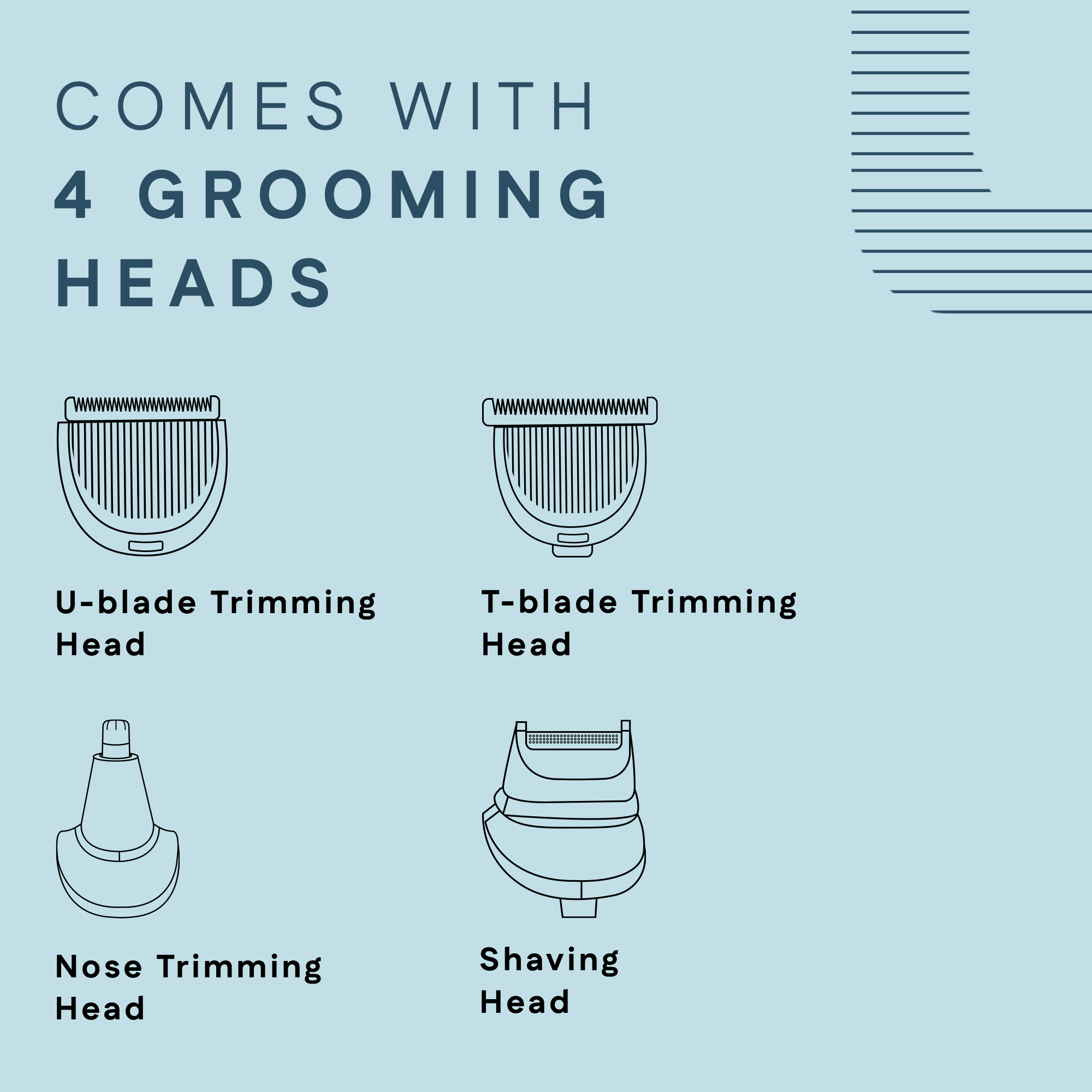 Groom Lite - 4 Grooming Heads
