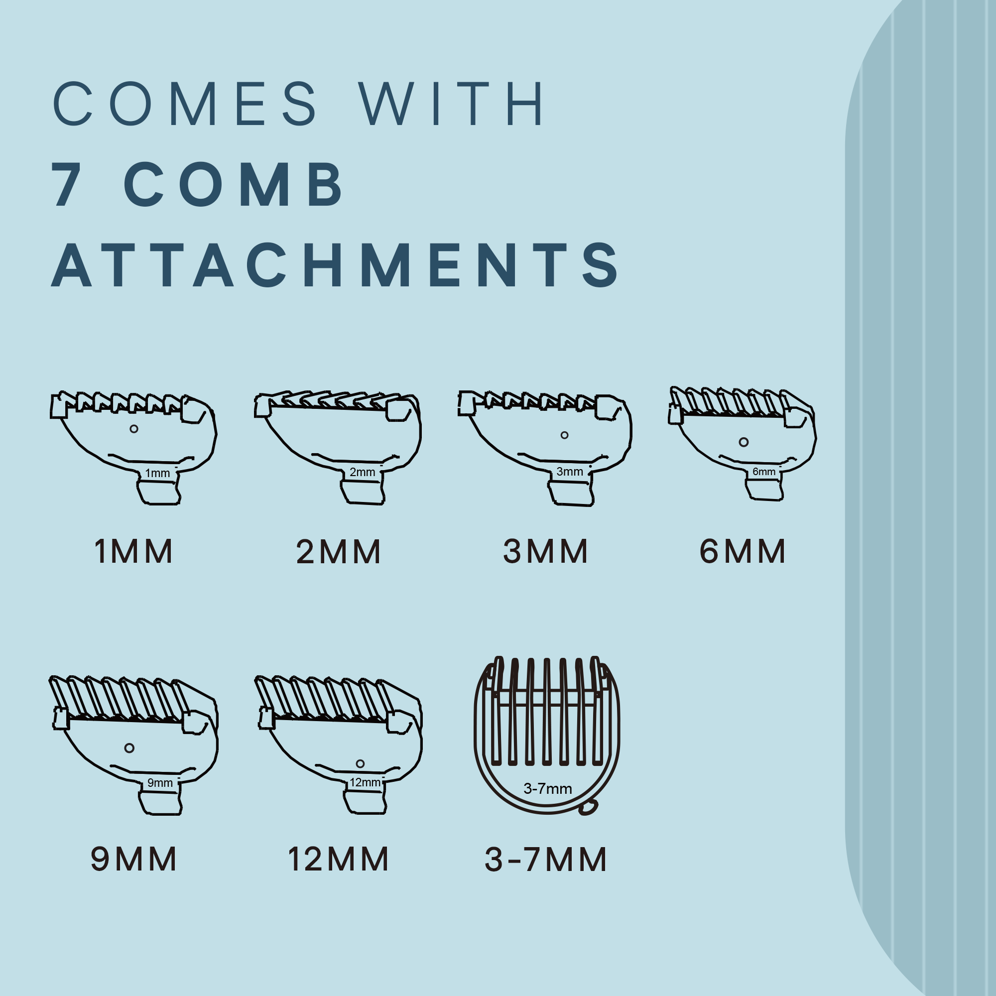 Groom Lite - 7 Comb Attachments