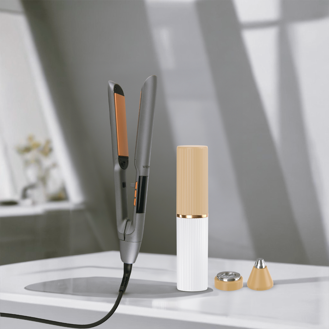 2 In 1 Face & Eyebrow Trimmer & Hair Straightener Combo