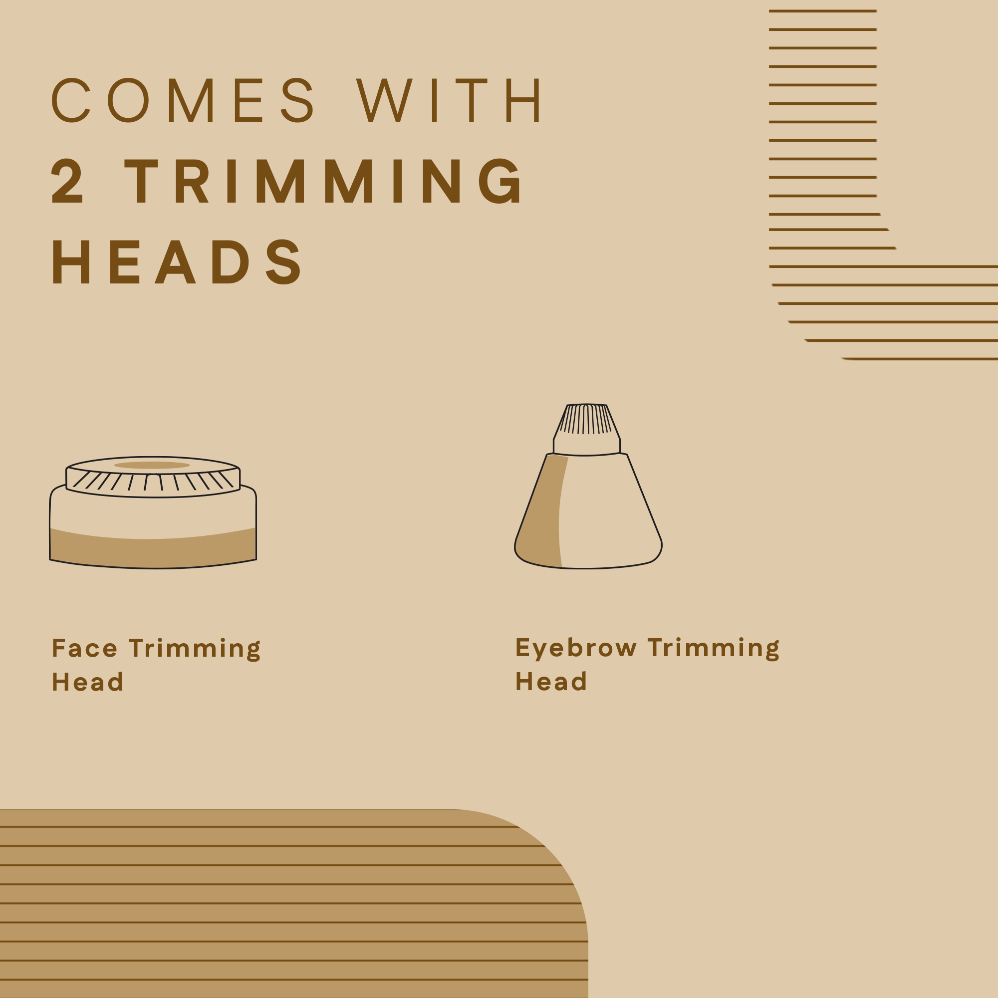 2 in 1 Face and Eyebrow Trimmer - 2 Trimming Heads