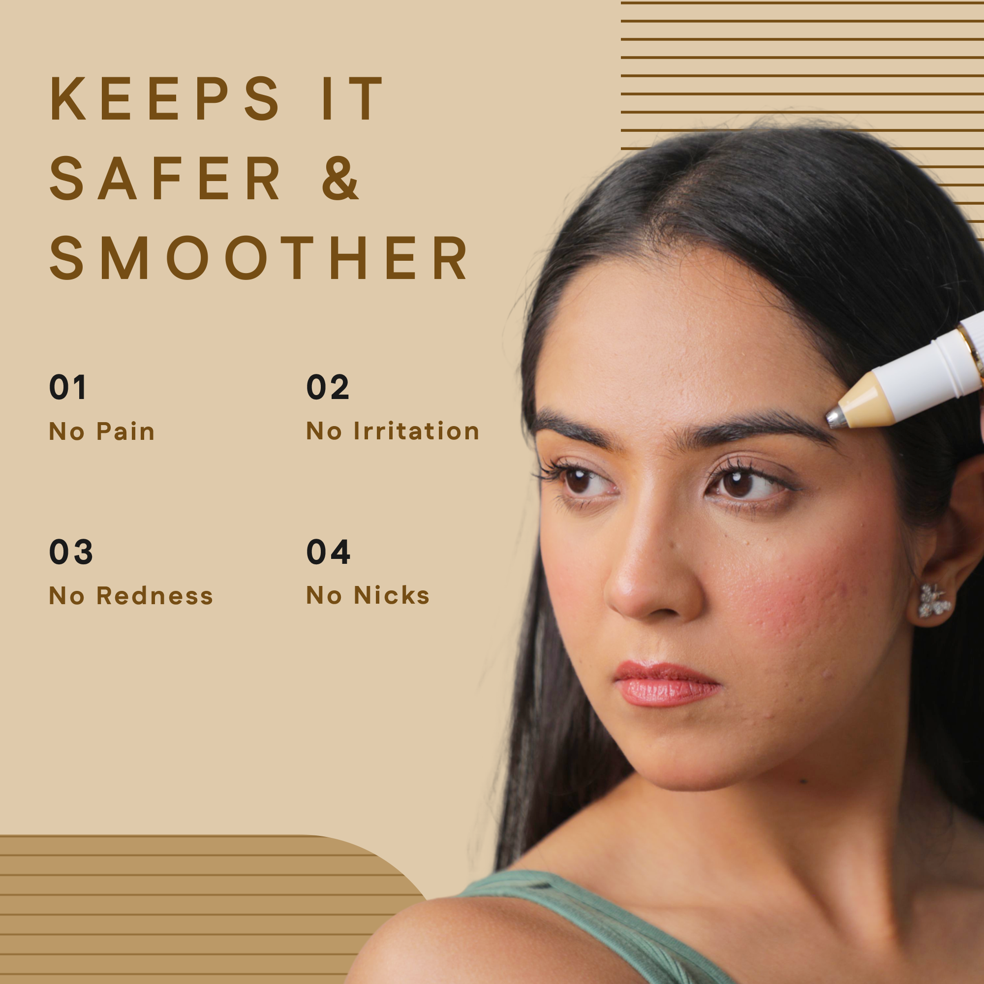 2 in 1 Face and Eyebrow Trimmer - Safer & Smoother
