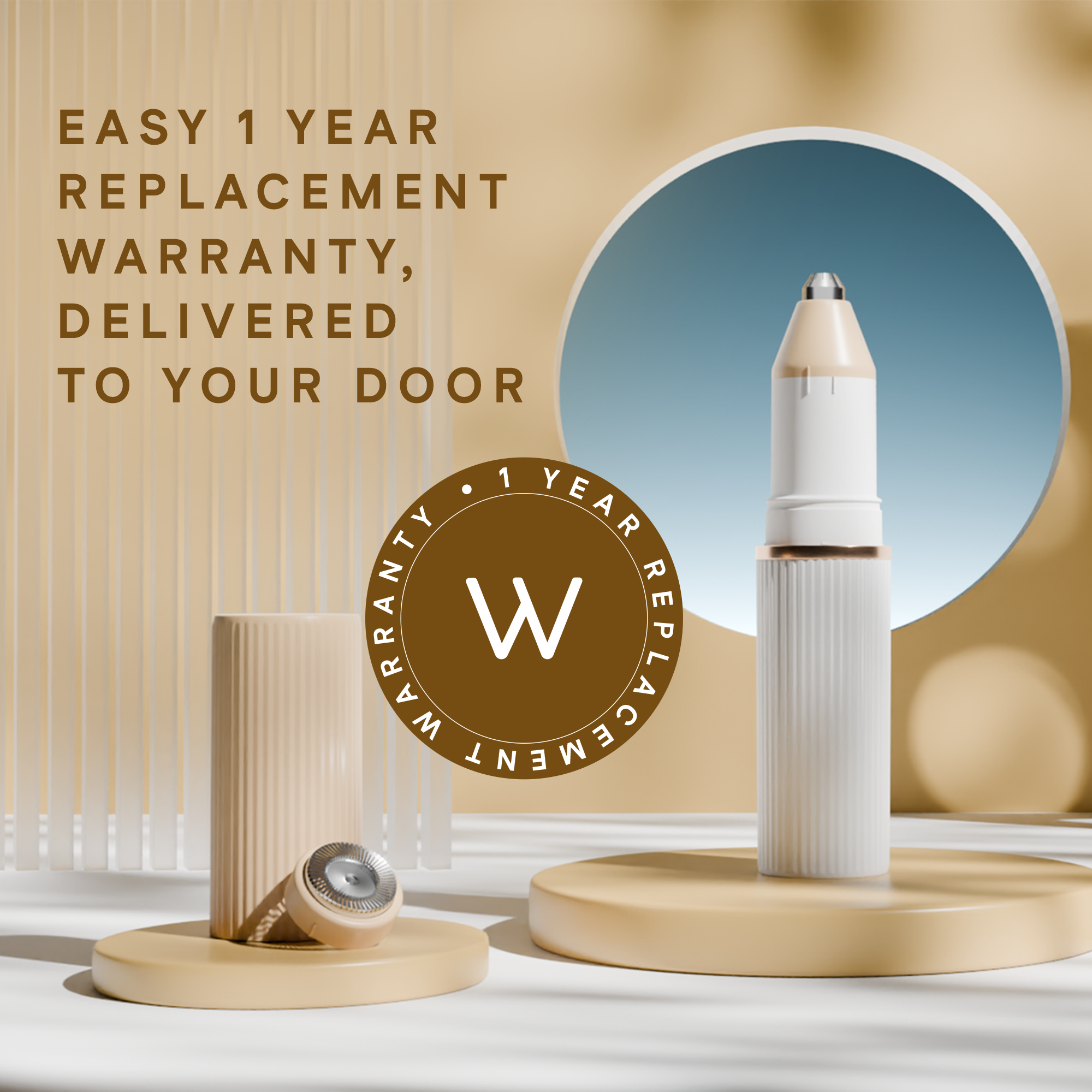 2 in 1 Face and Eyebrow Trimmer - 1 Year Warranty