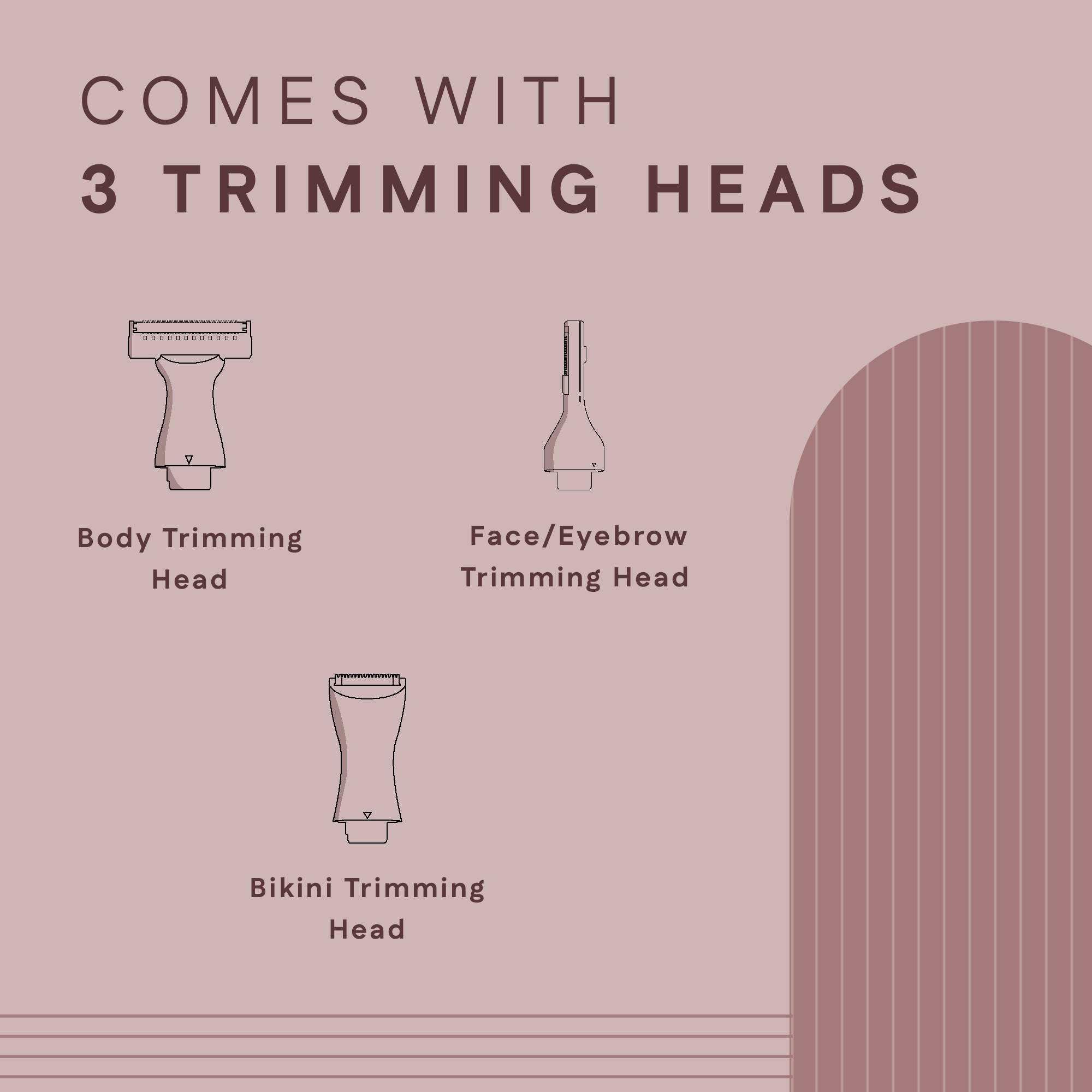 4 in 1 Bikini & Body Trimmer With 3 Trimming Heads