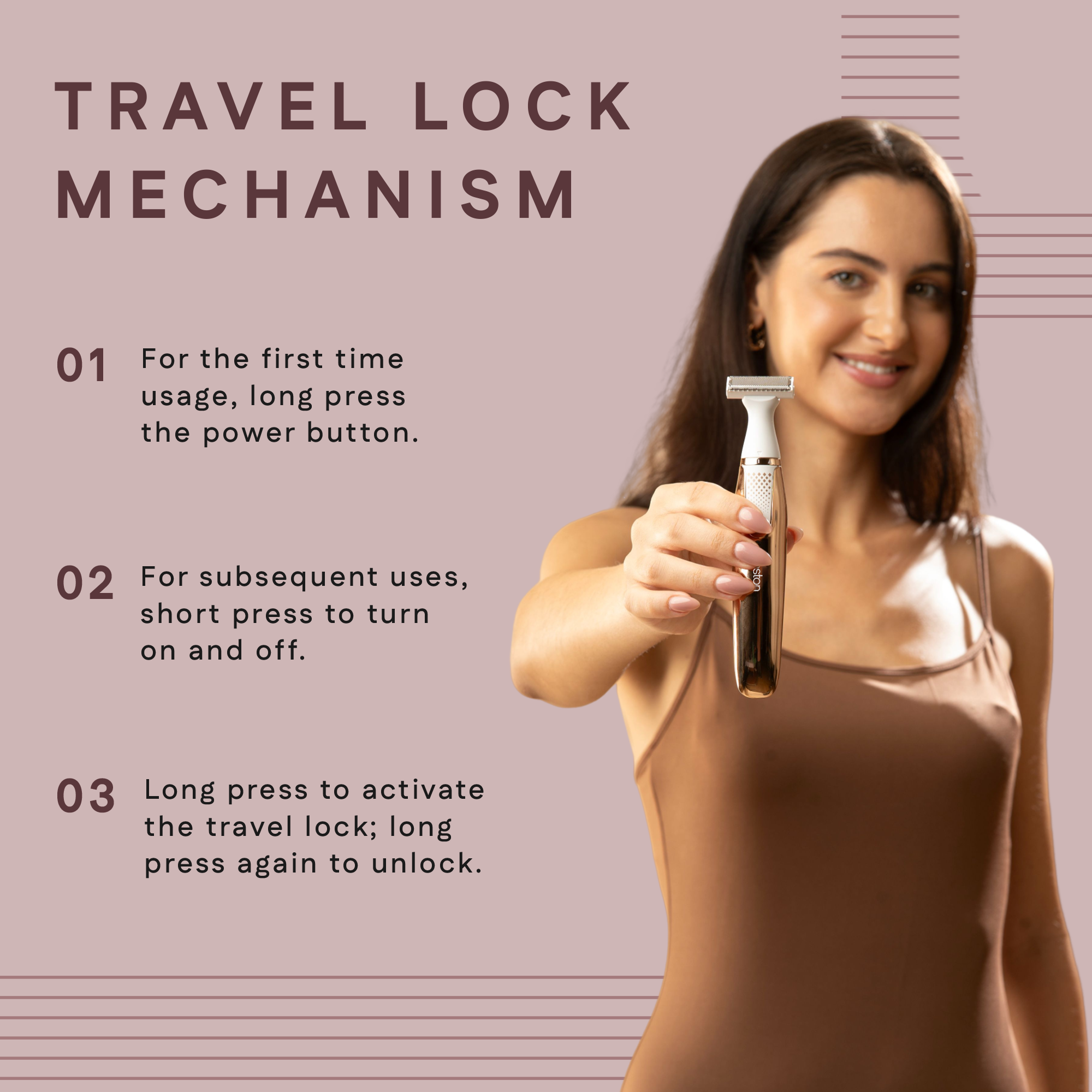 4 In 1 Bikini Trimmer With Travel Lock Mechanism