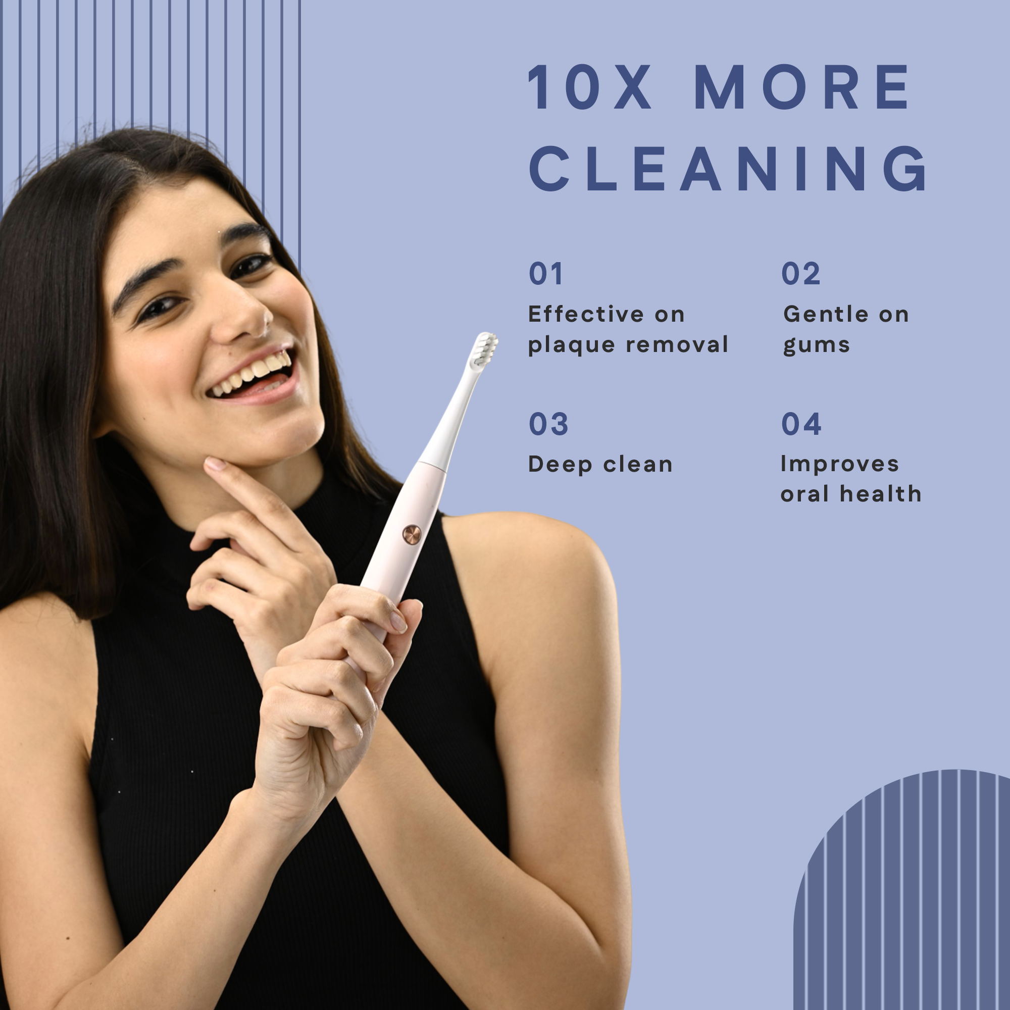 Super Sonic Electric Toothbrush With 10X More Cleaning