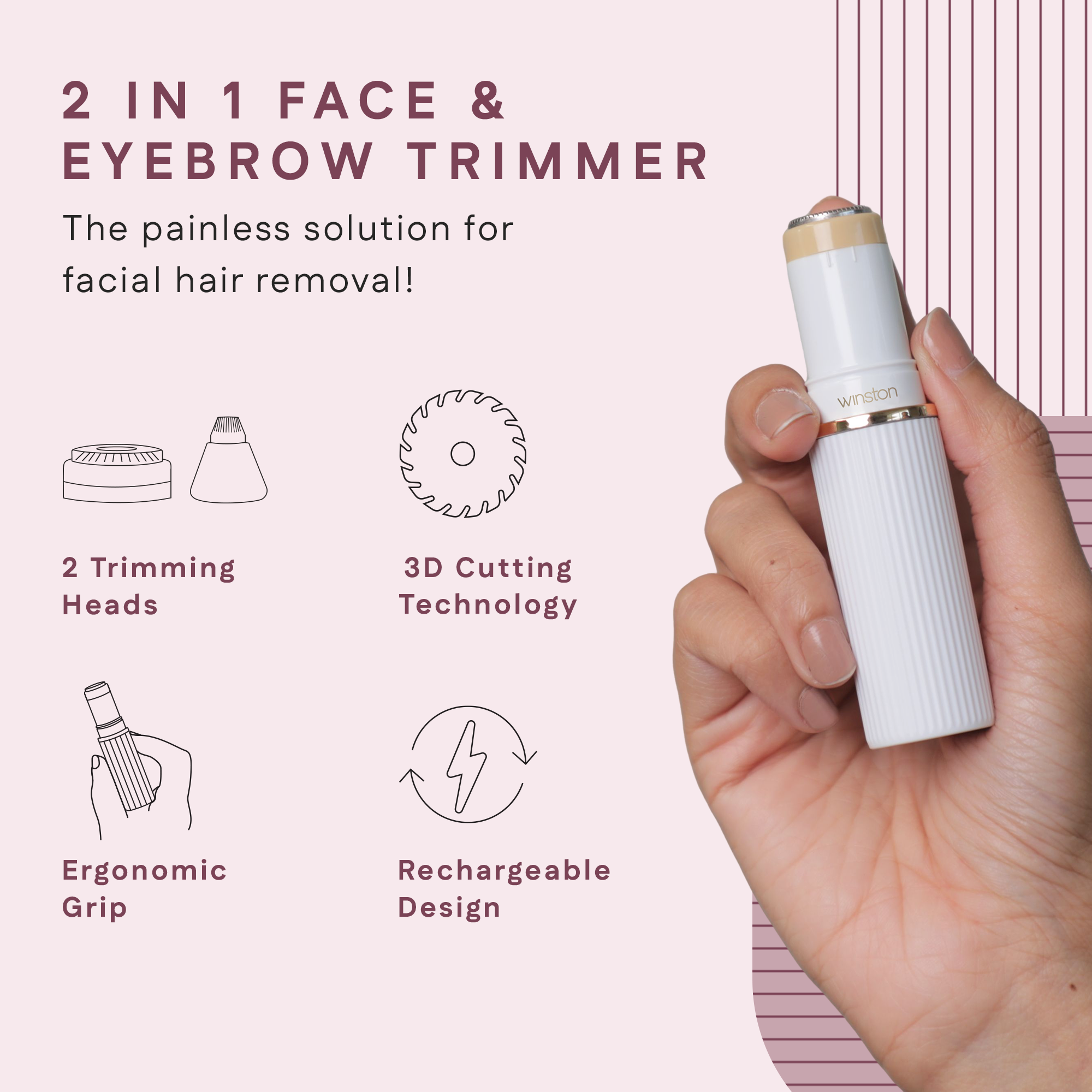 2 In 1 Face & Eyebrow Trimmer In Women Gift Box