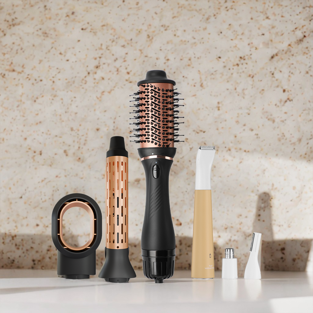 Grey - 3 in 1 Blow Brush & Bikini Trimmer Combo