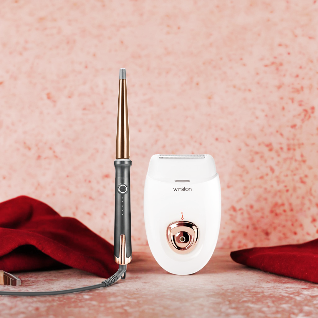 Hair Curling Wand & Body Epilator Combo