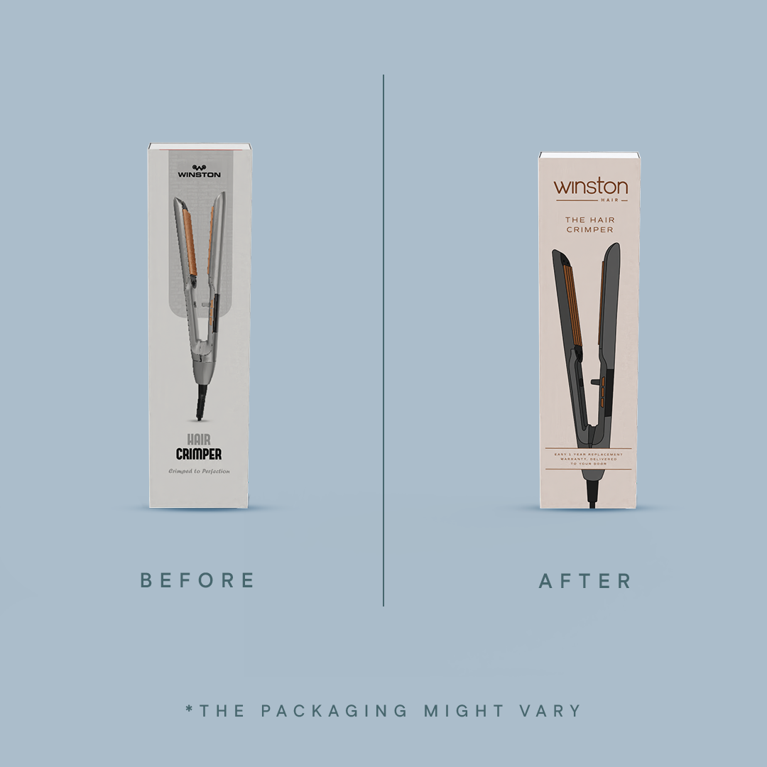 Before After Packaging Hair Crimper
