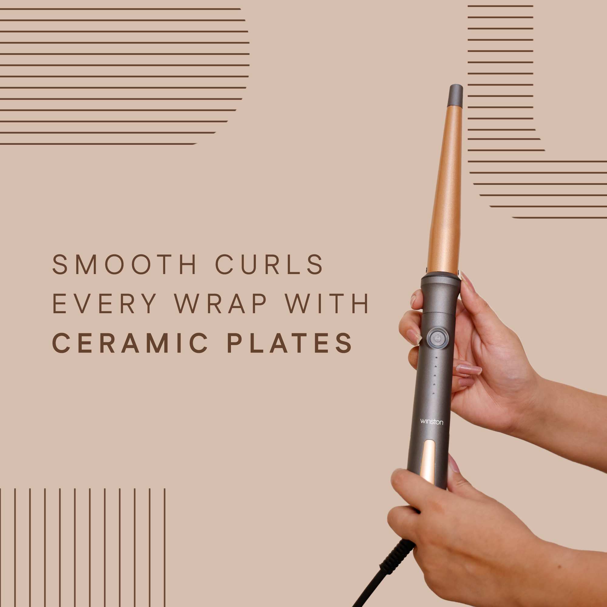 Hair Curling Wand With Ceramic Plates