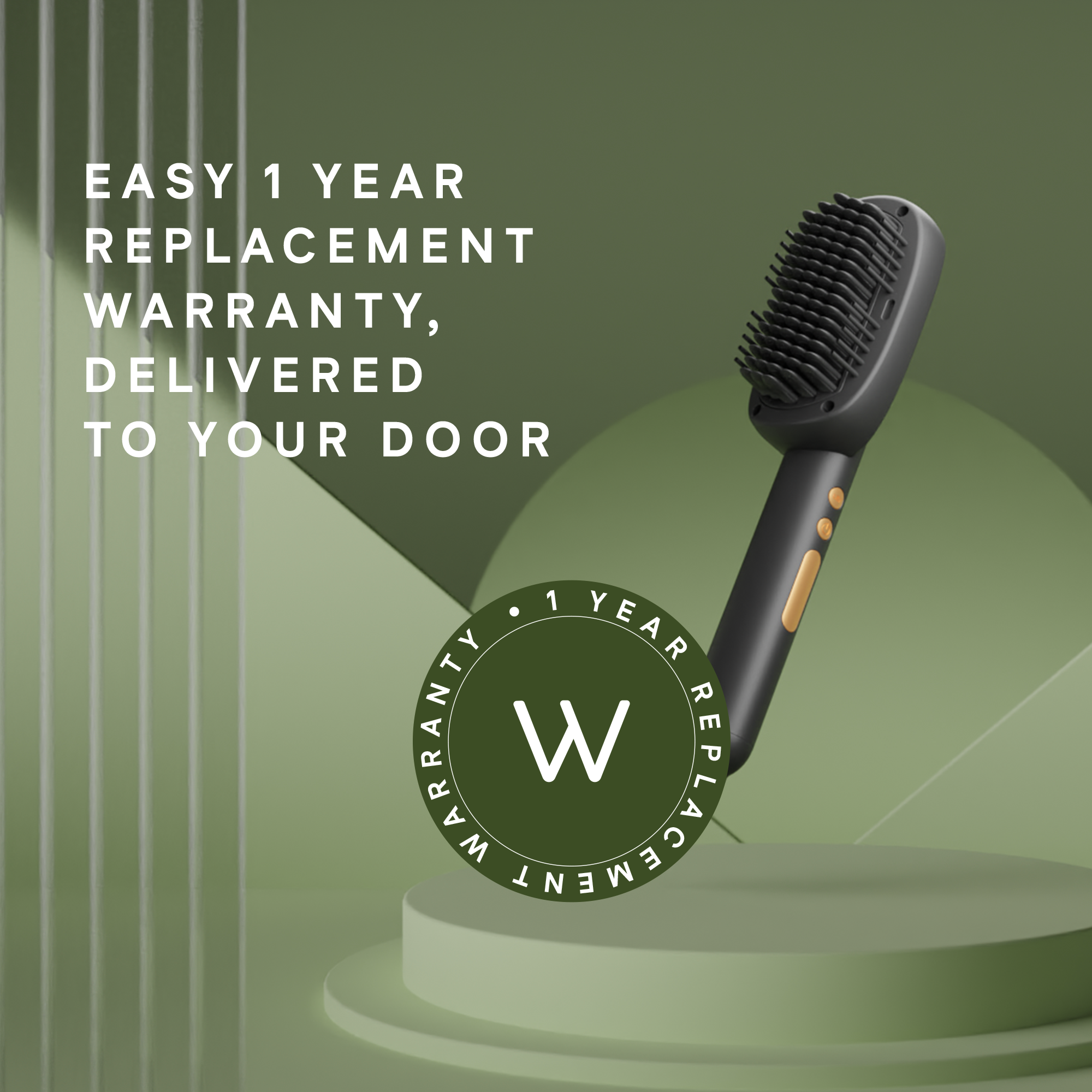 Hair Straightening Brush With 1 Year Warranty