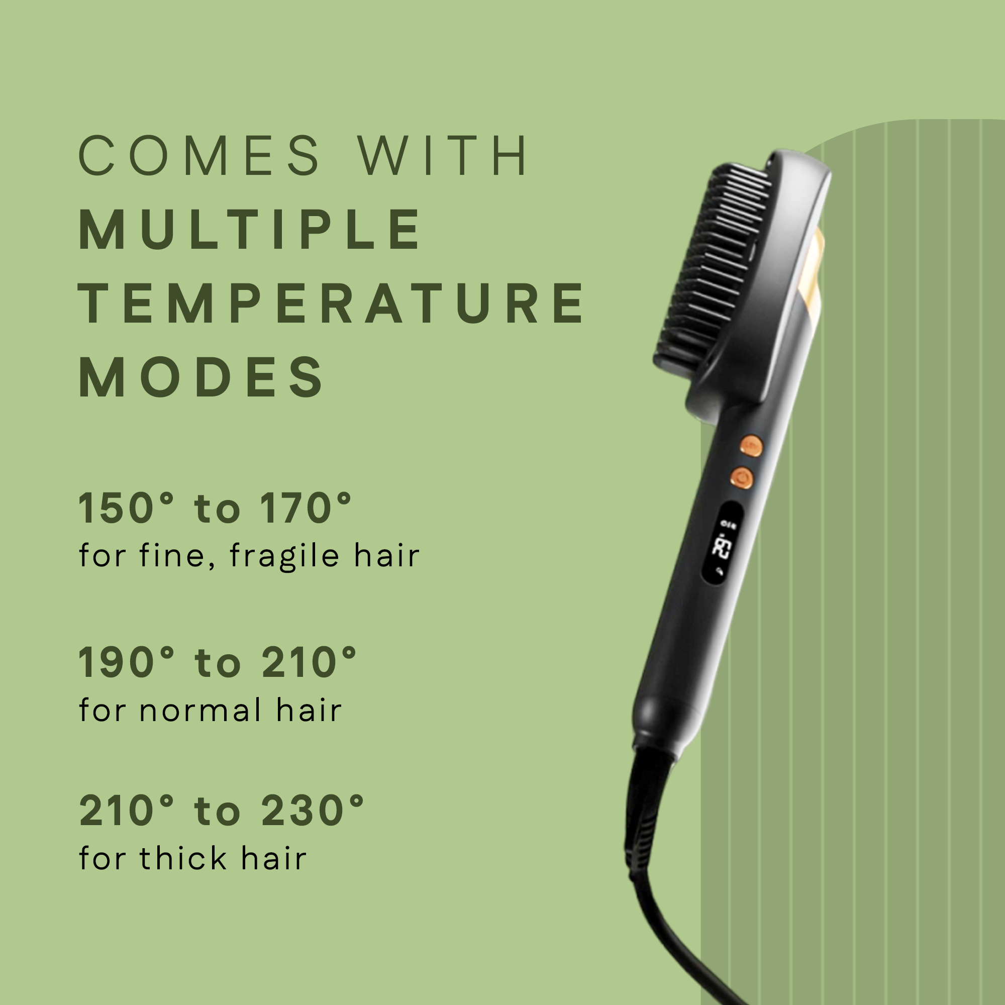 Hair Straightening Brush With Multiple Temperature Modes