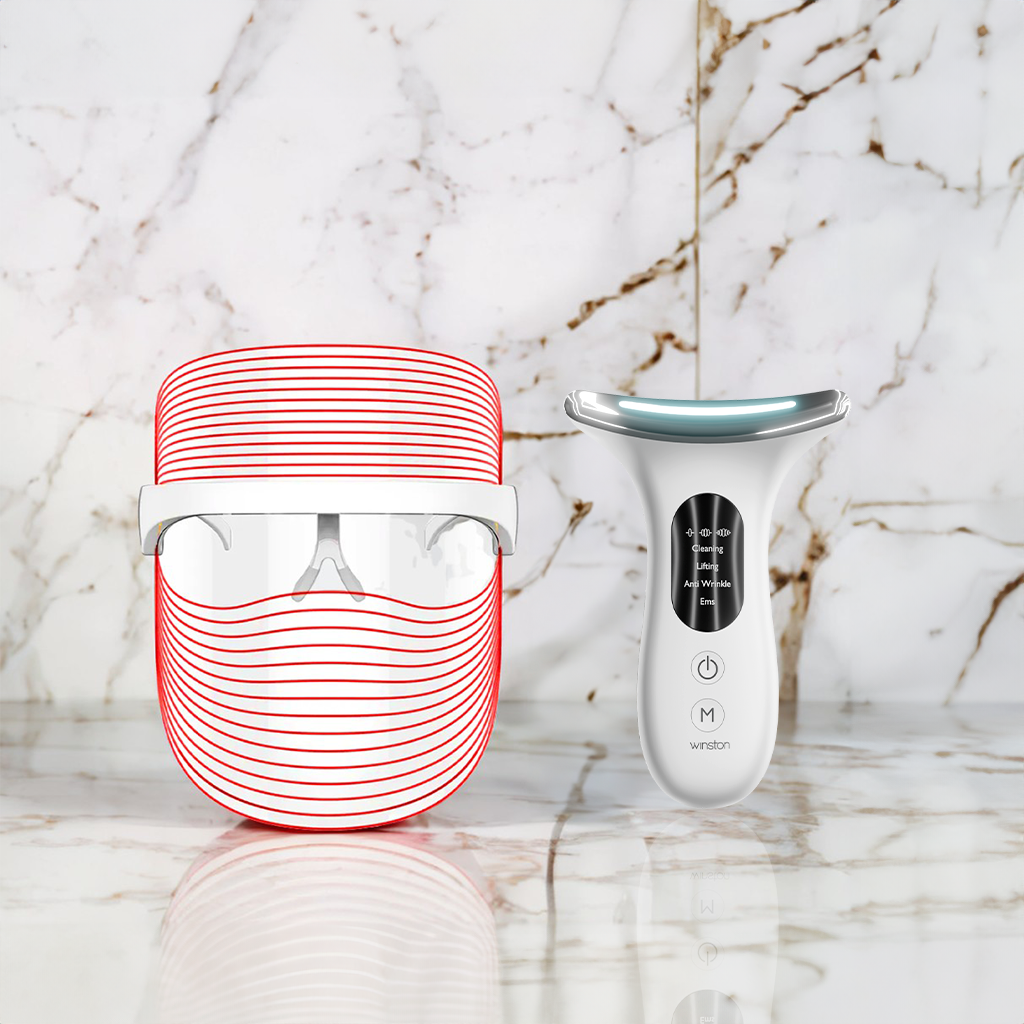 LED Face Mask & Skin Lift Device Combo