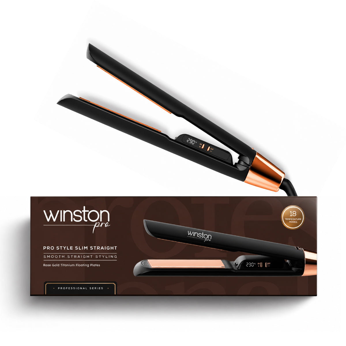 Winston Pro Style Slim Straightener | Titanium Floating Plates for Precision Styling