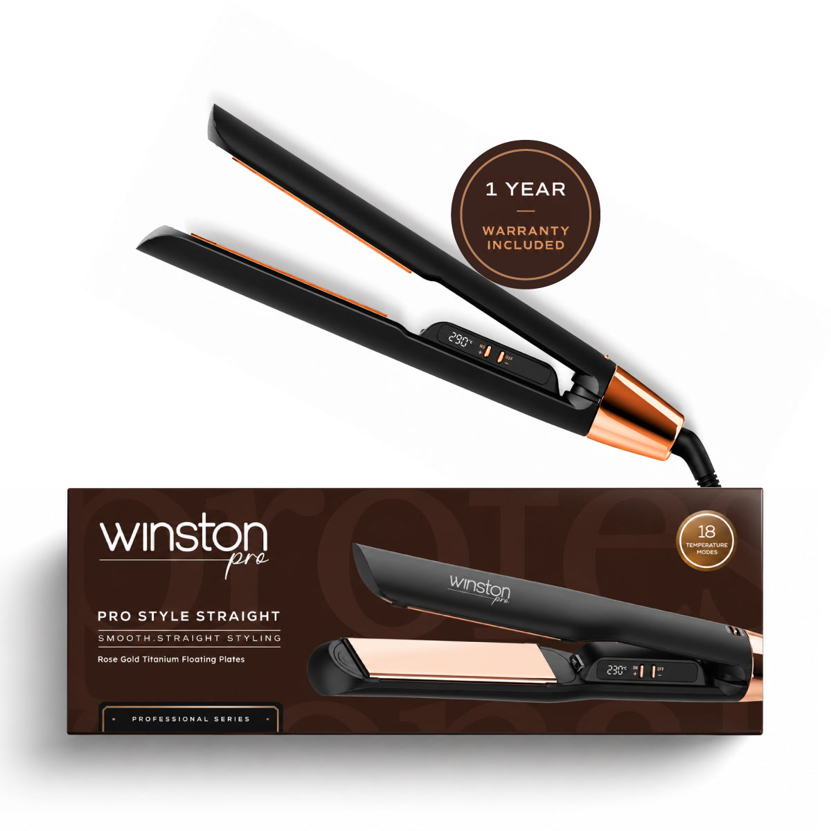 Winston Pro Style Straightener | Professional Heat Styling with Titanium Plates