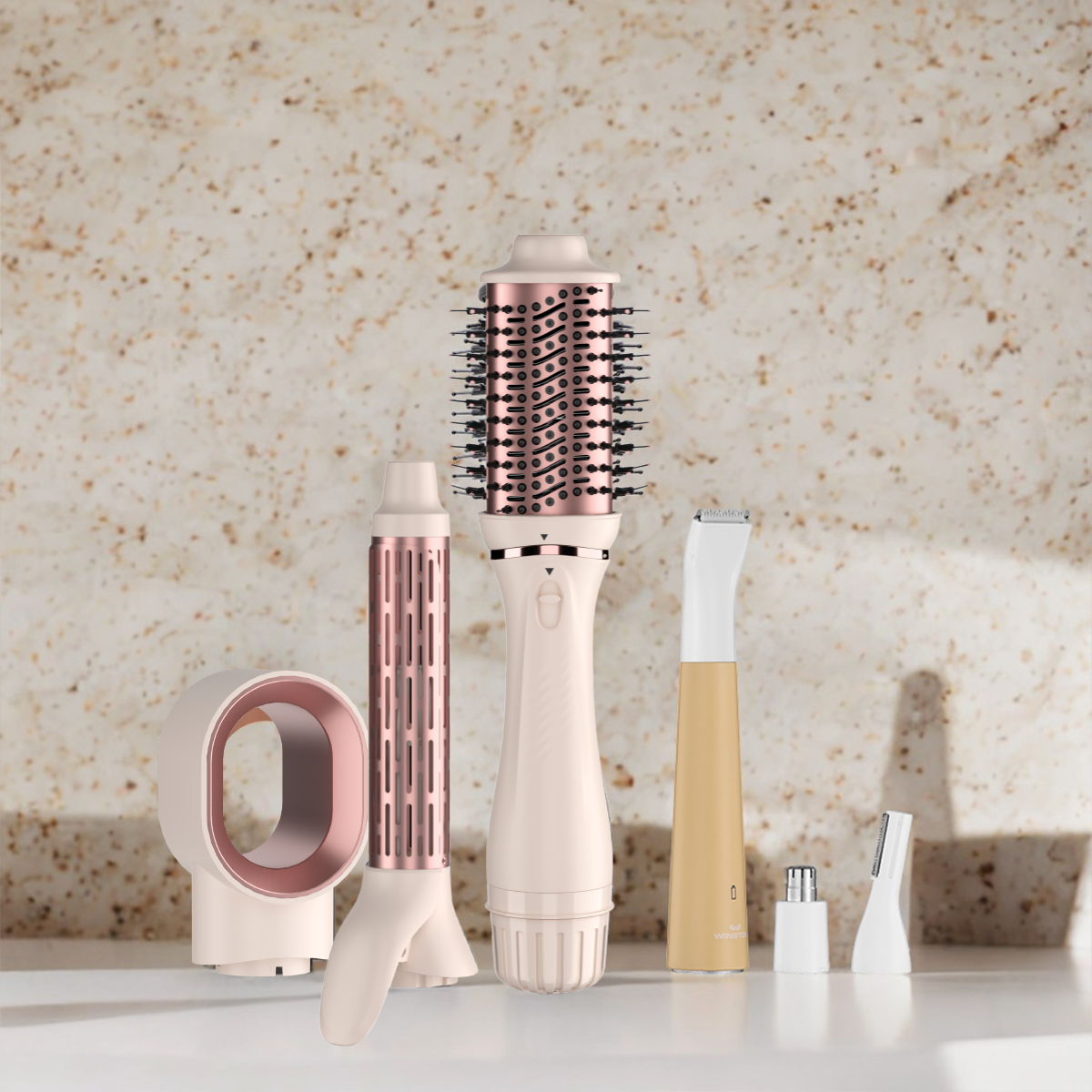 Rose Gold - 3 in 1 Blow Brush & Bikini Trimmer Combo