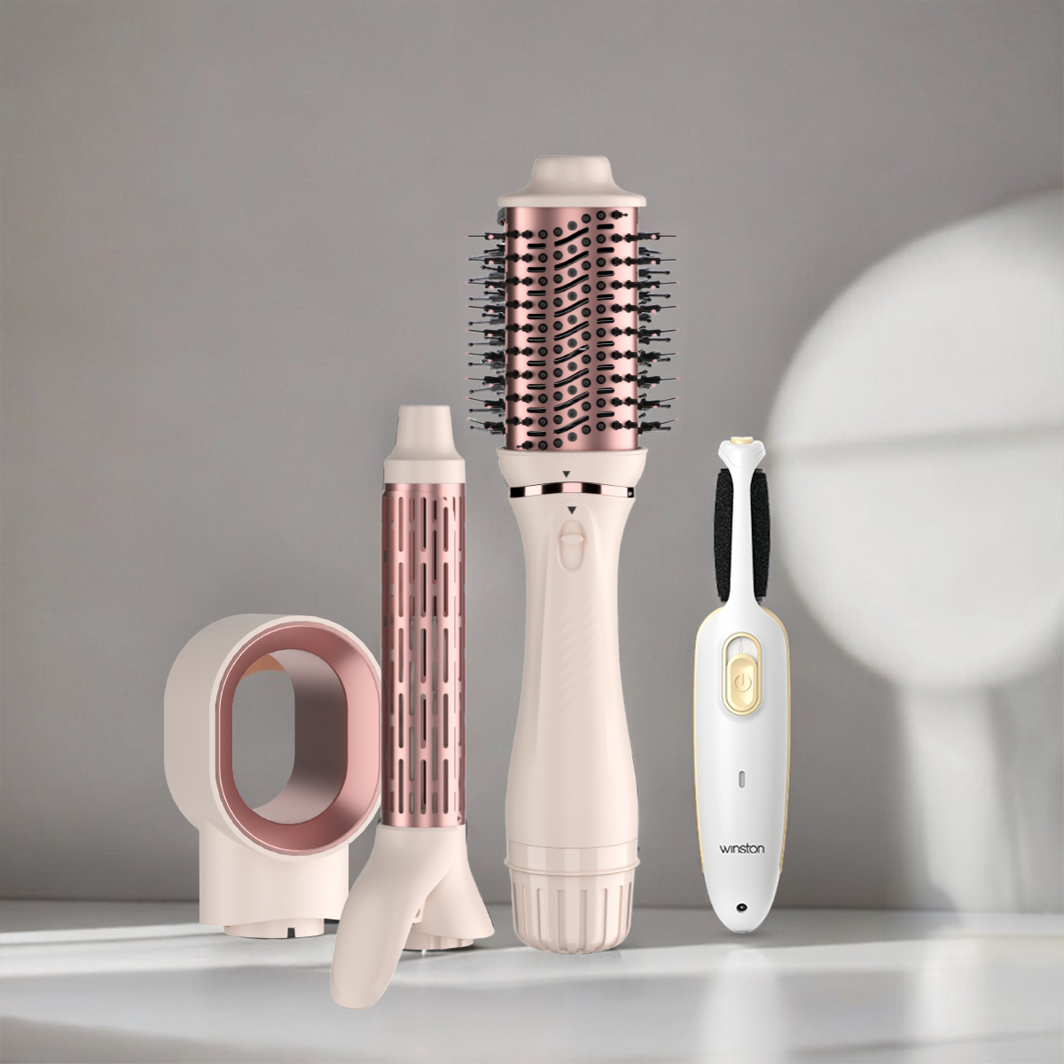 Rose Gold - 3 in 1 Blow Brush & Callus Remover Combo