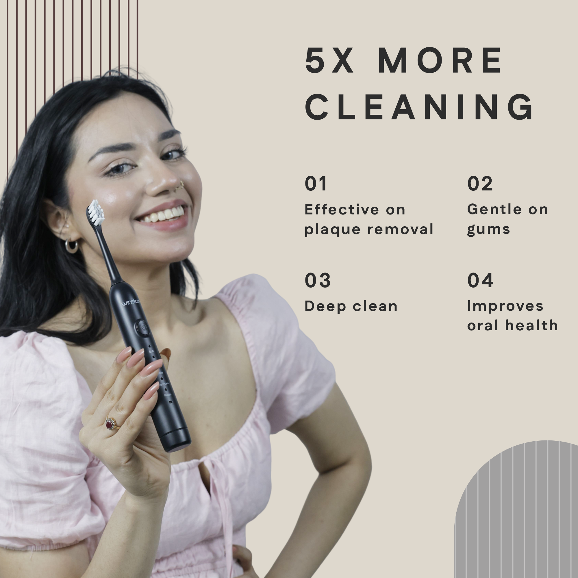 Sonic Electric Toothbrush Give 5x More Cleaning