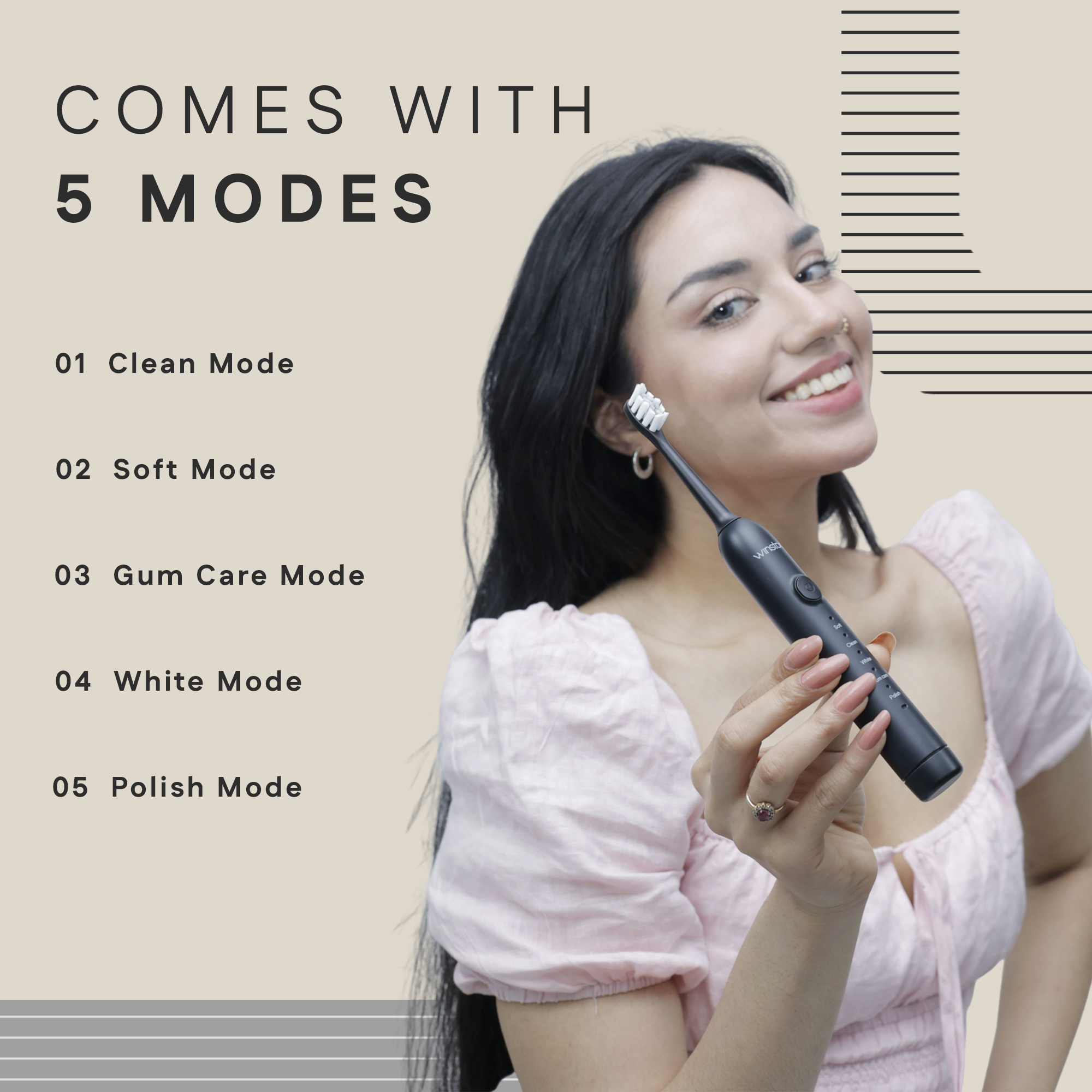 Sonic Electric Toothbrush With 5 Modes