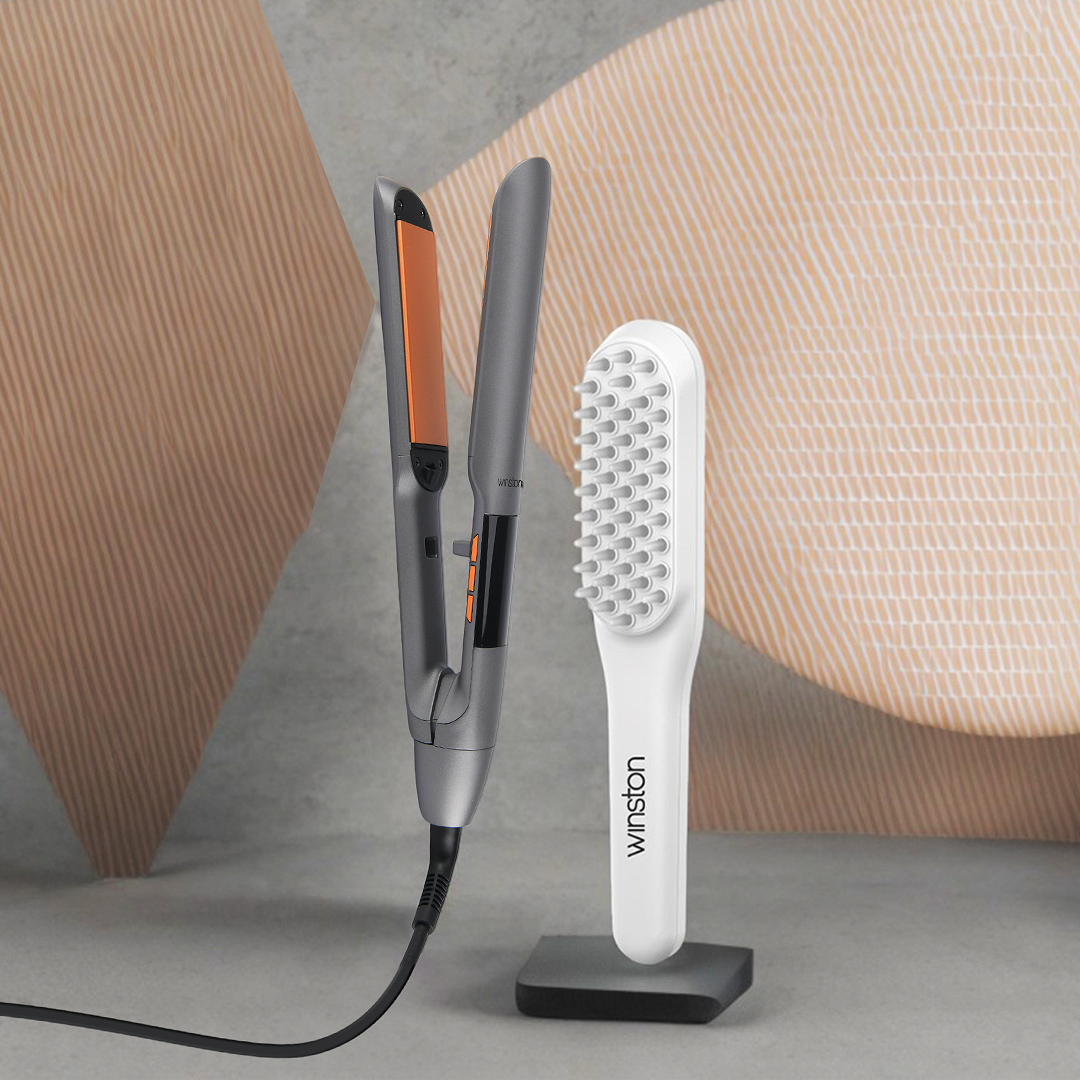 White - LED Comb & Hair Straightener