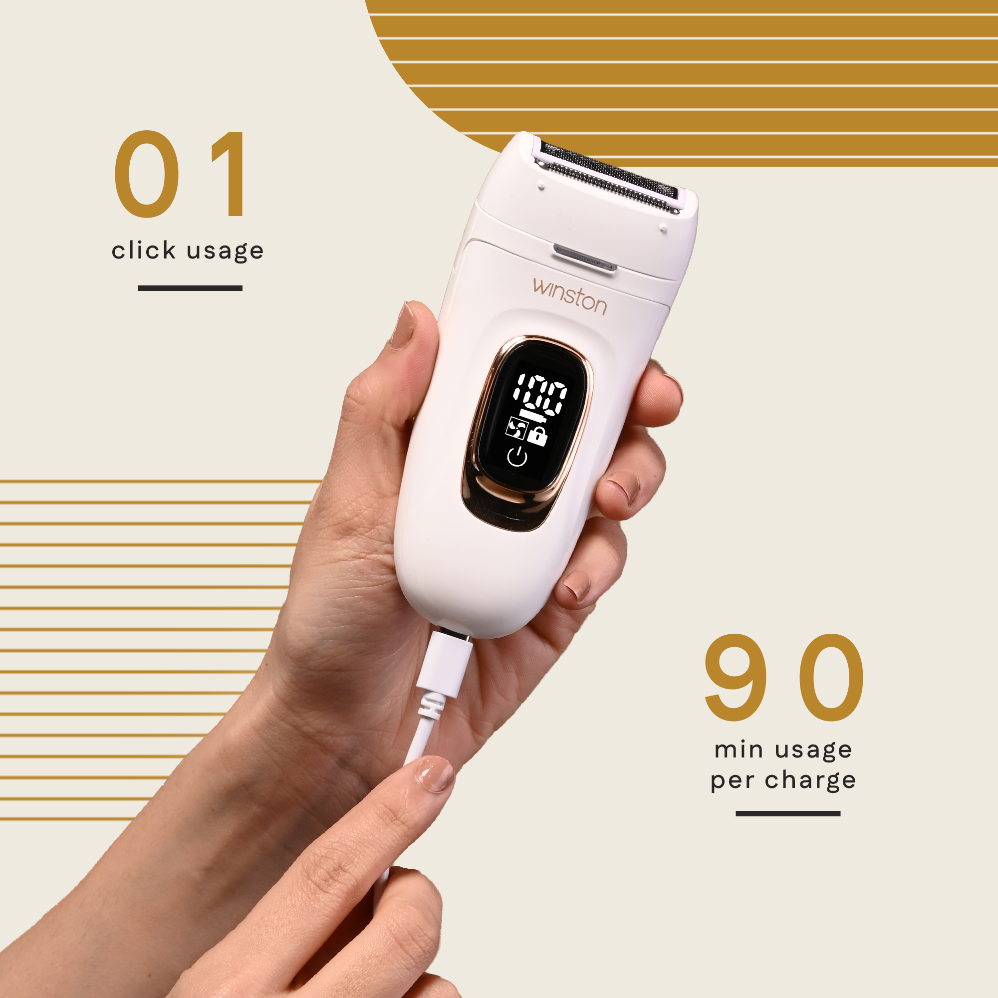 8 in 1 self care kit with Type C charging and 90 minutes usage per charge