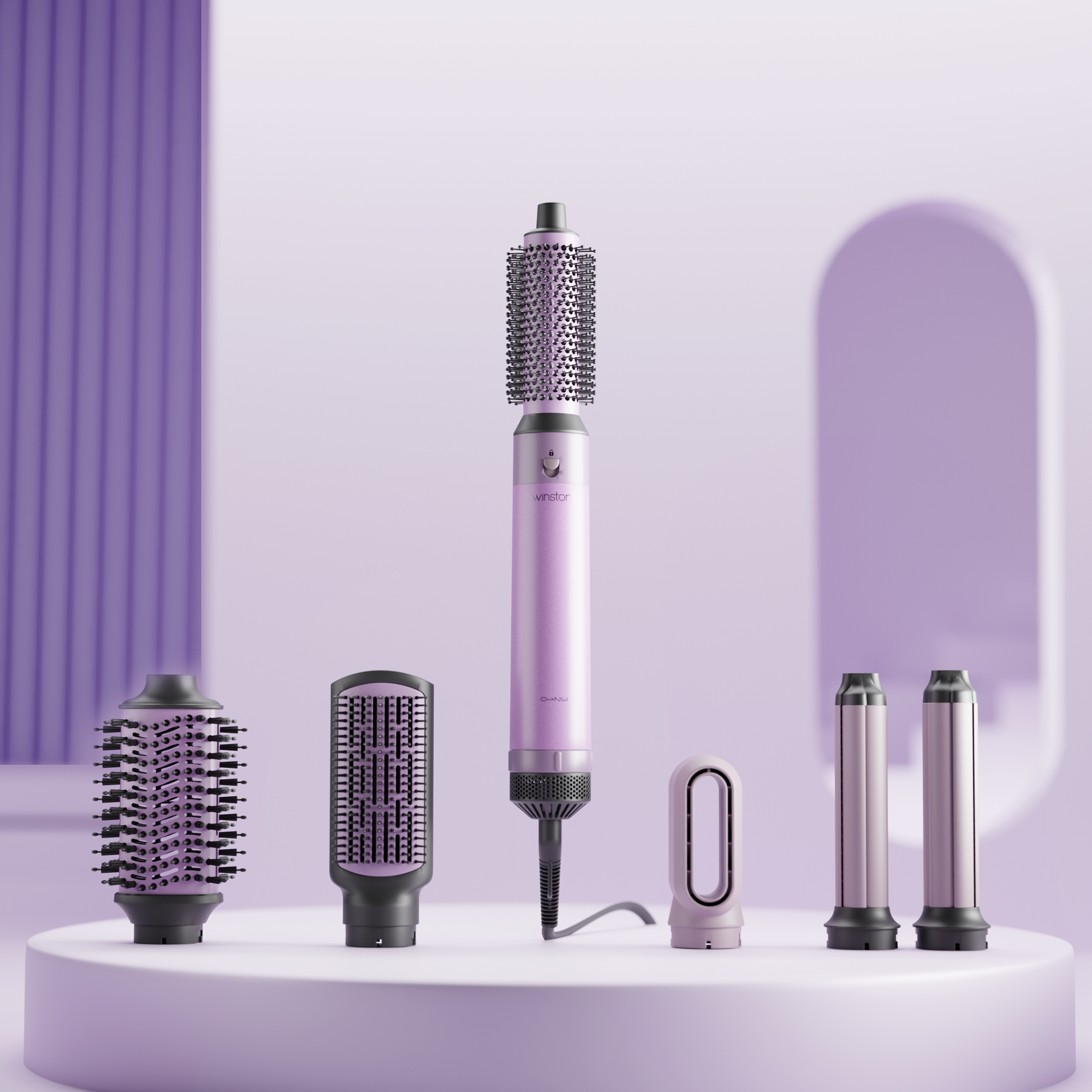 5 in 1 Hair Blow Brush - Purple