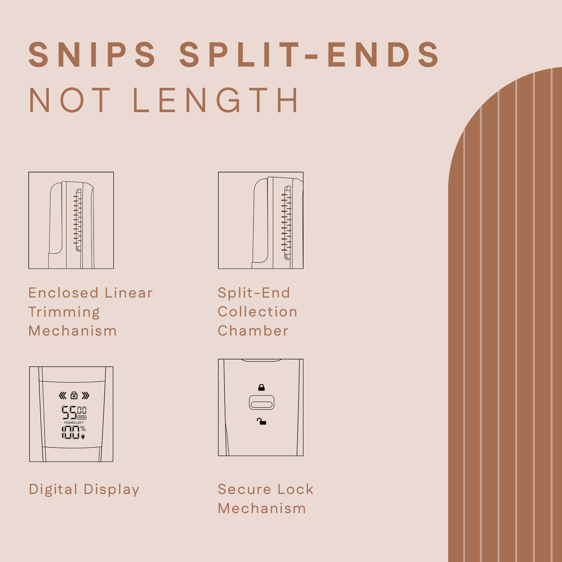 Split End Trimmer | Rechargeable, Two-Way Motor to Trim Damaged Hair