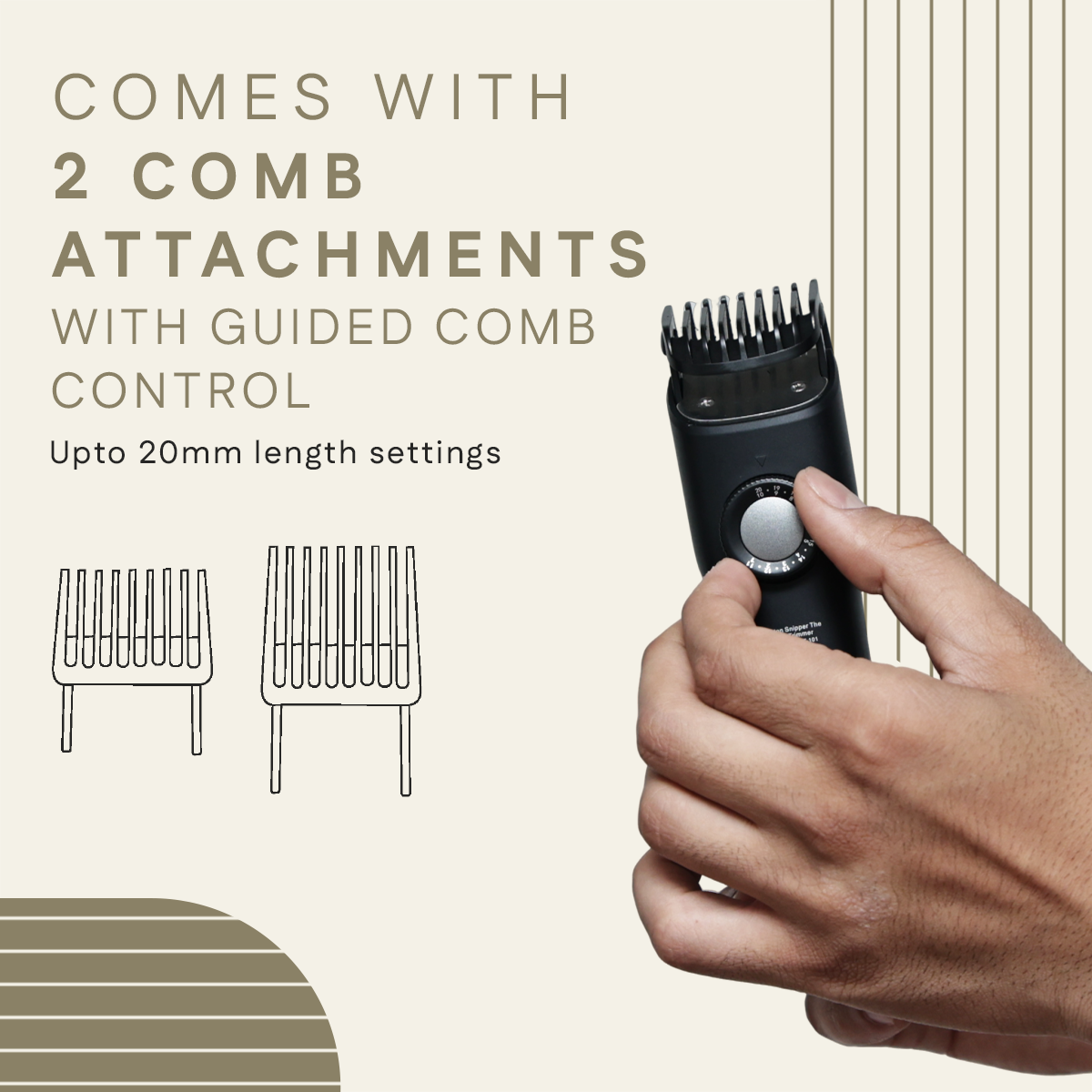 Snipper Beard Trimmer With 2 Comb Attachments