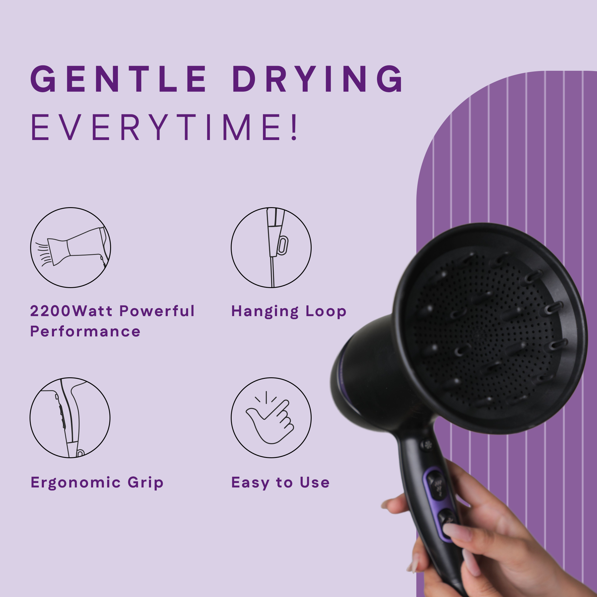 Turbo Smart Hair Dryer 2200W