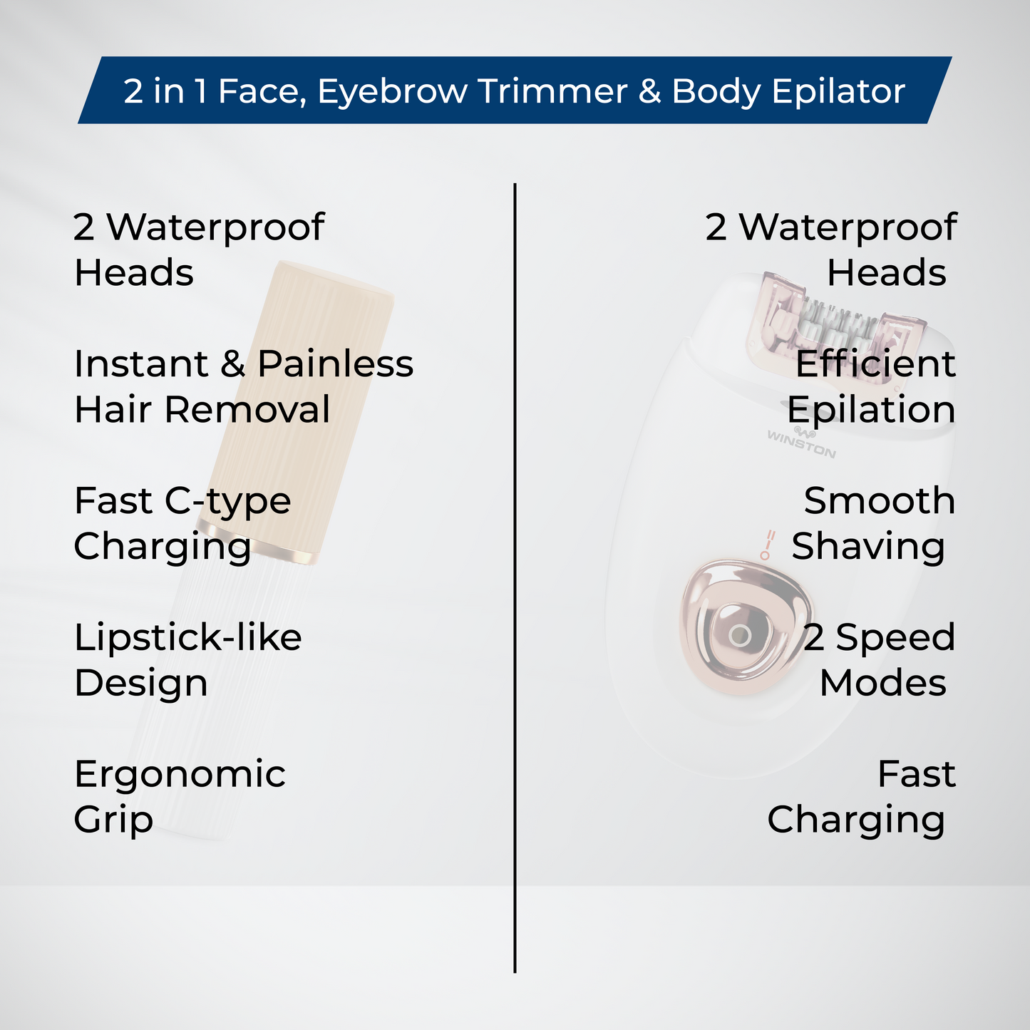 2 in 1 Face, Eyebrow Trimmer & Body Epilator Combo