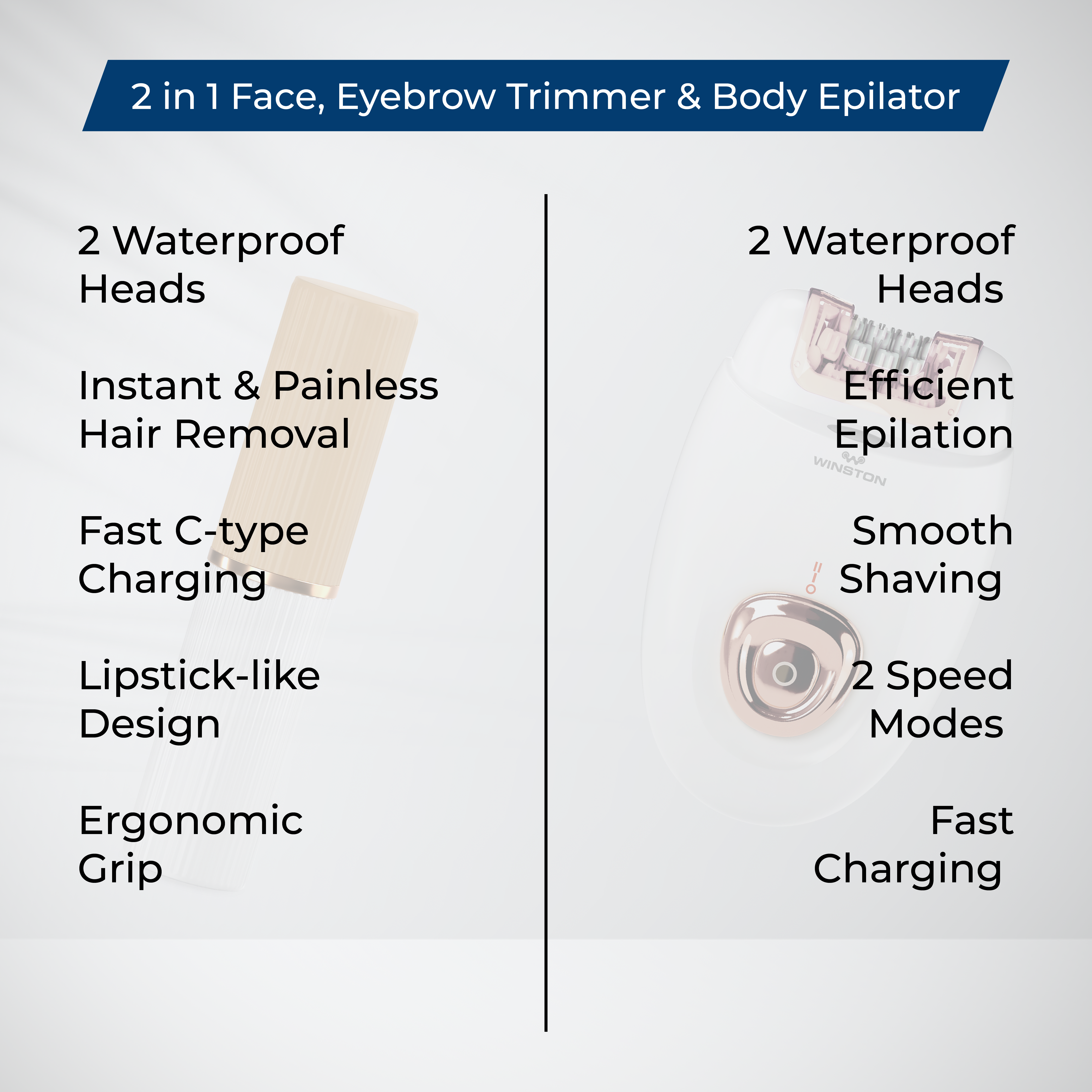 2 in 1 Trimmer & Body Epilator Combo