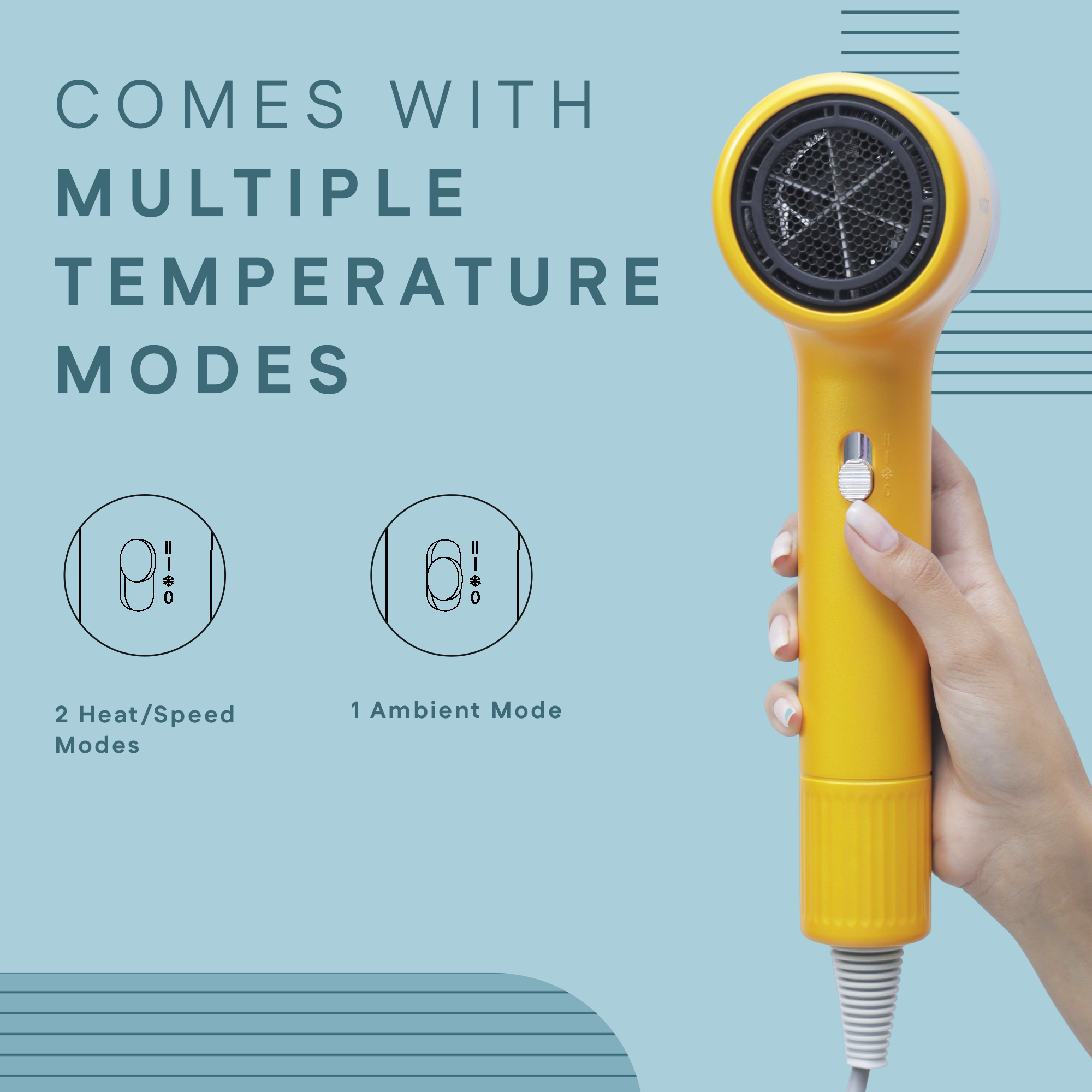 Hair Dryer With Multiple Temperature Modes