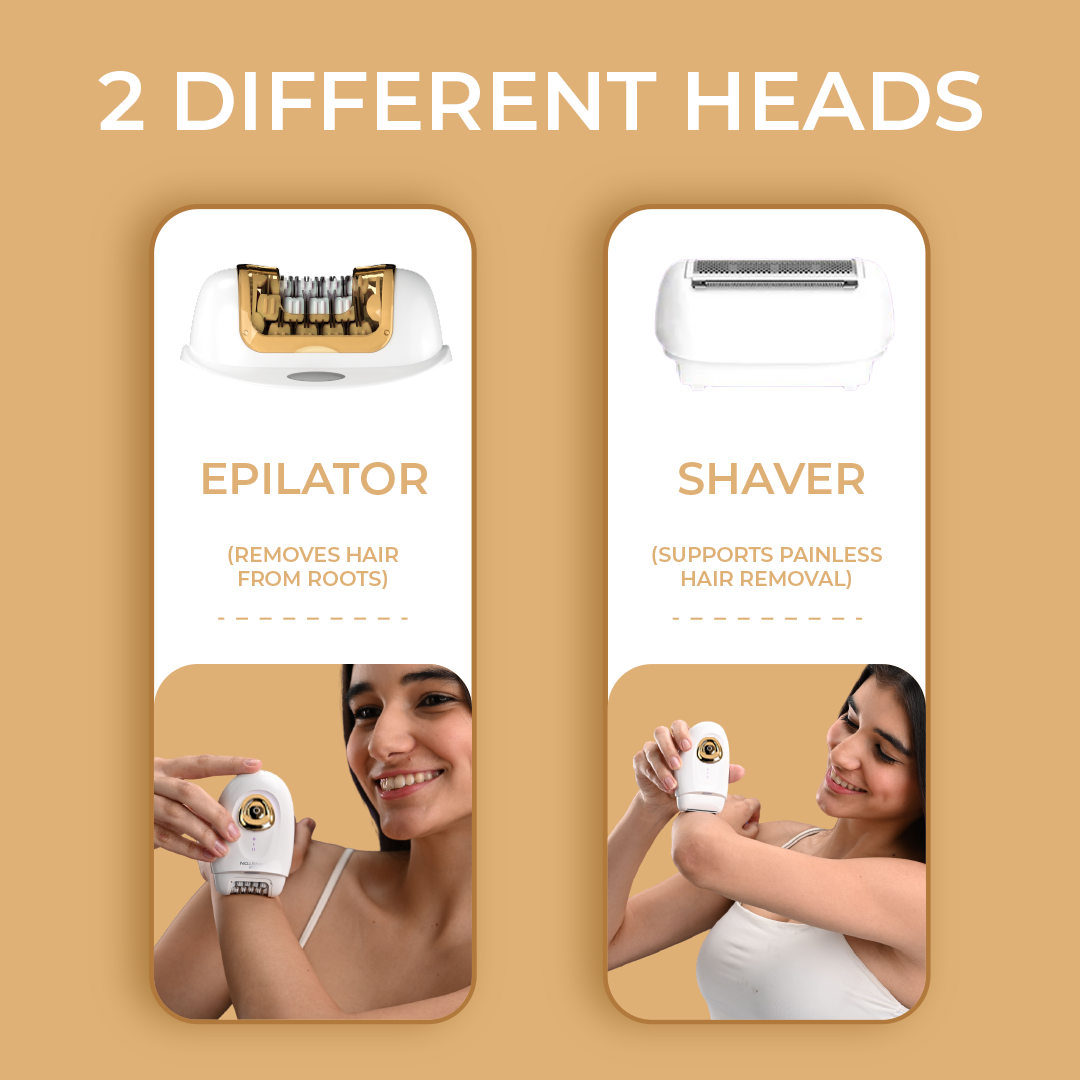 Body Epilator & Shaver (white and gold)