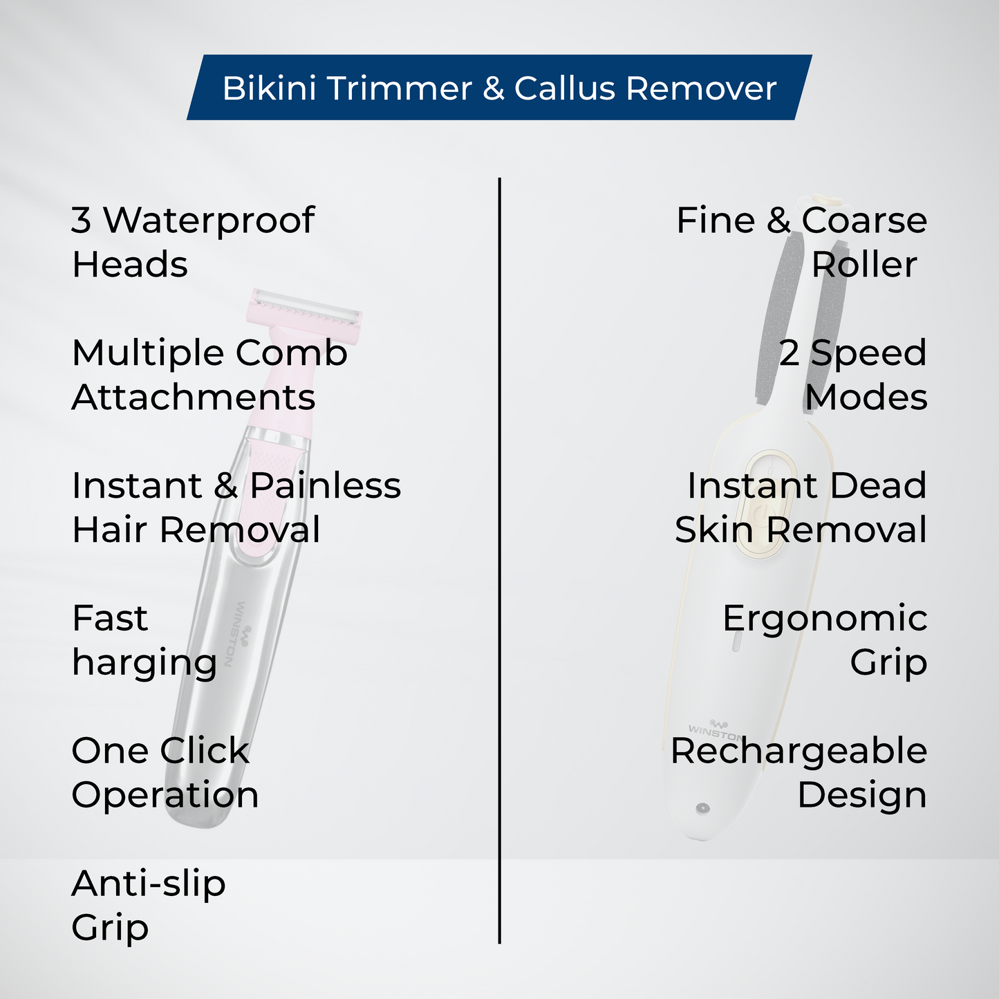 Bikini Trimmer & Callus Remover Combo