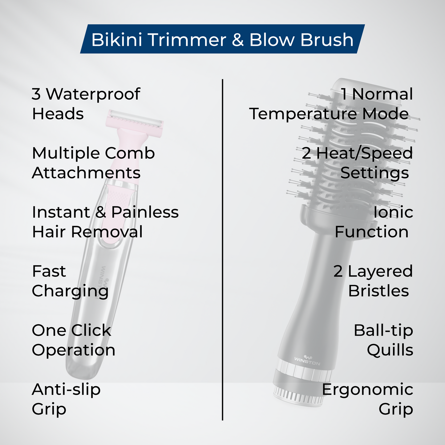 Blow Brush & Bikini Trimmer Combo