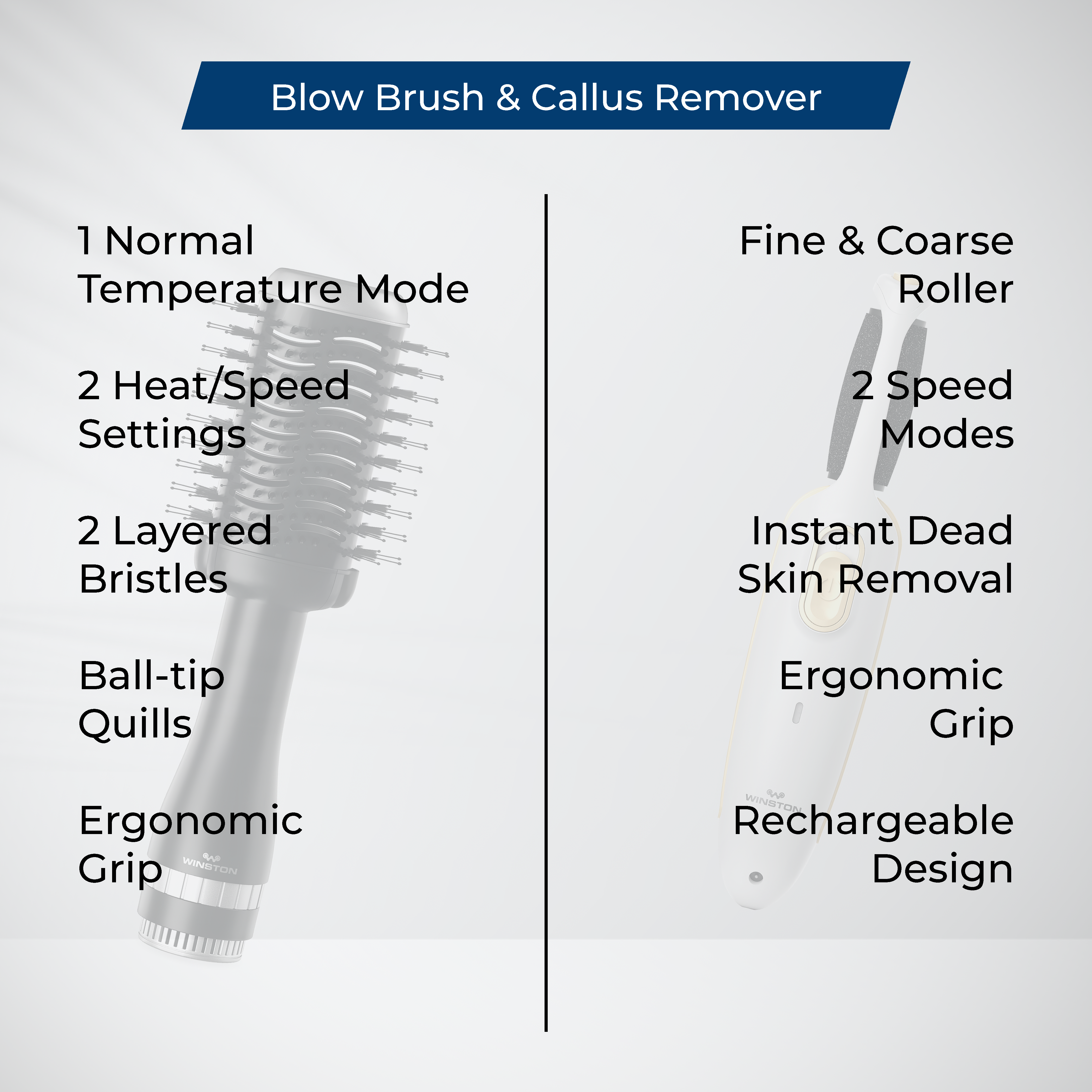 Blow Brush & Callus Remover Combo