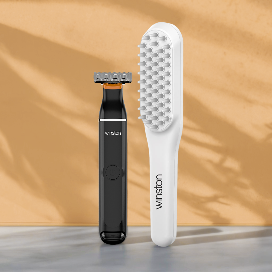 All in One Blade Trimmer & LED Comb Combo - White