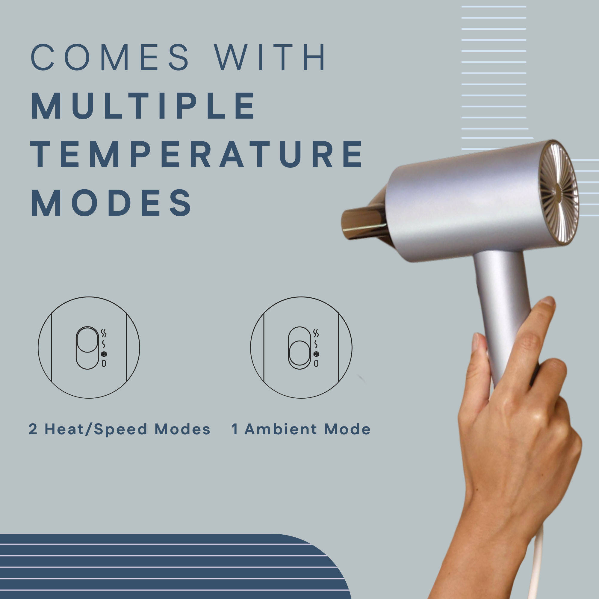 Digital Hair Dryer 2000 Watt With Multiple Temperature Modes