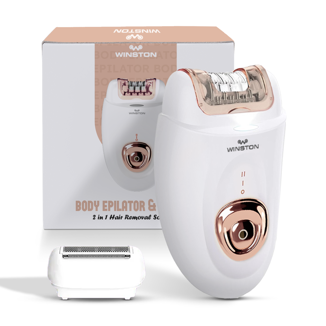 Epilator Premium White & Gold Body Epilator Shaver | Smooth & Effortless Hair ...
