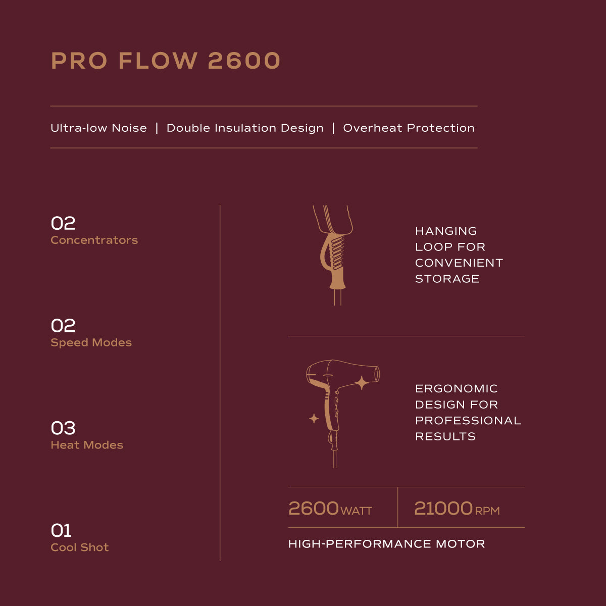 Winston Pro Flow Dryer 2600W | Precision Heat Control for Salon Performance