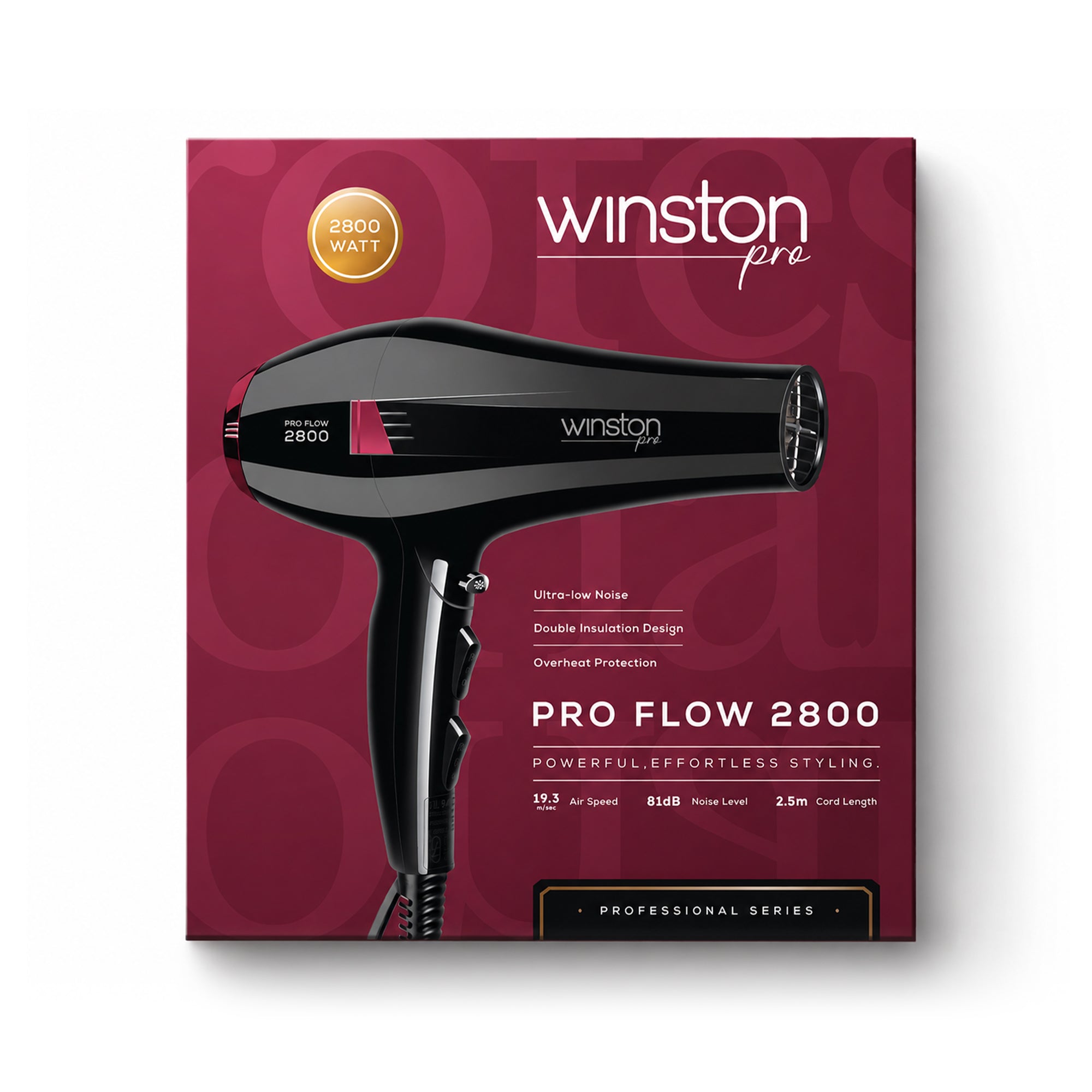 Winston Pro Flow Dryer 2800W | Ultra Powerful Airflow for Fast Salon Drying