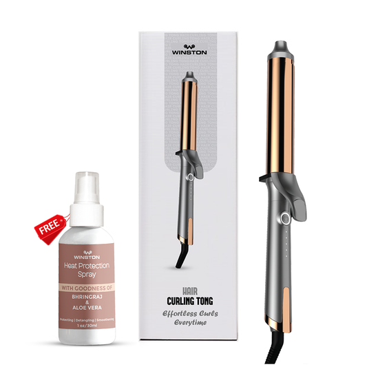 WINSTON Hair Curling Tong With Free Heat Protection Spray