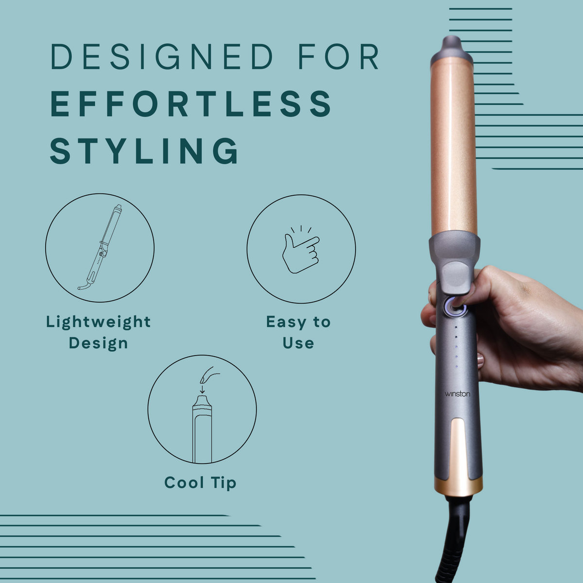 Hair Curling Tong | 25MM Ceramic Barrel for Long-Lasting Curls