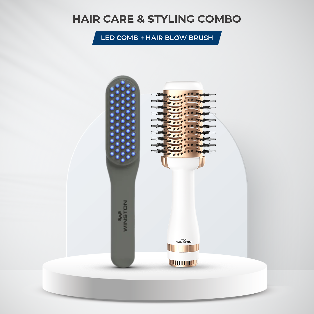 LED Comb & Blow Brush Combo