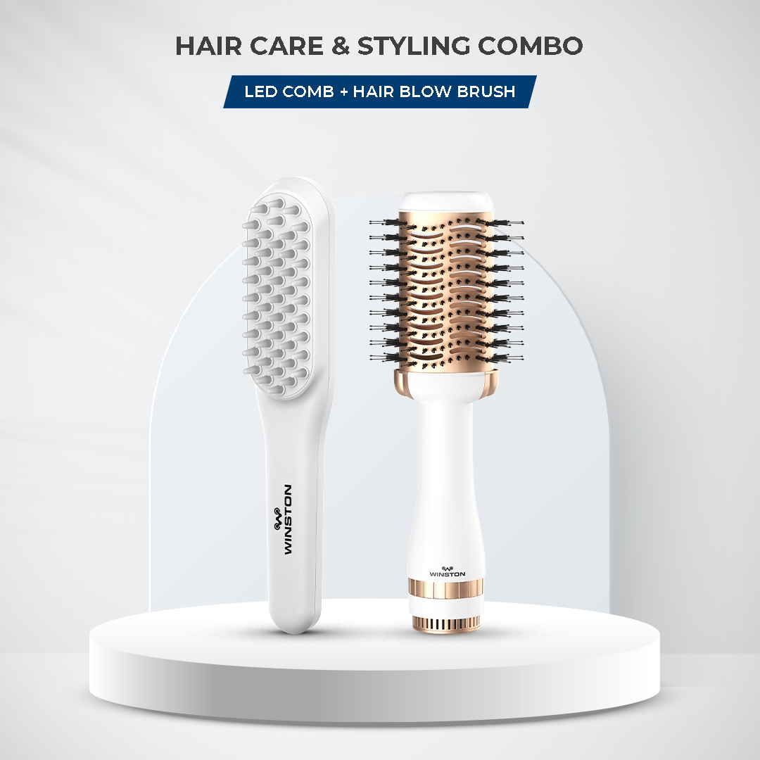 LED Comb & Blow Brush Combo