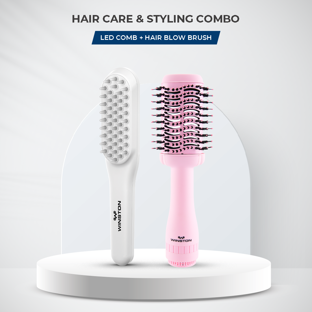 Led Comb LED Comb & Hair Blow Brush Combo– Multifunctional Hair Styling Tools ...