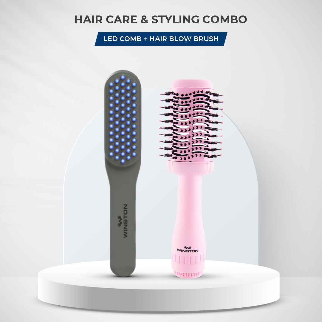 LED Comb & Blow Brush Combo