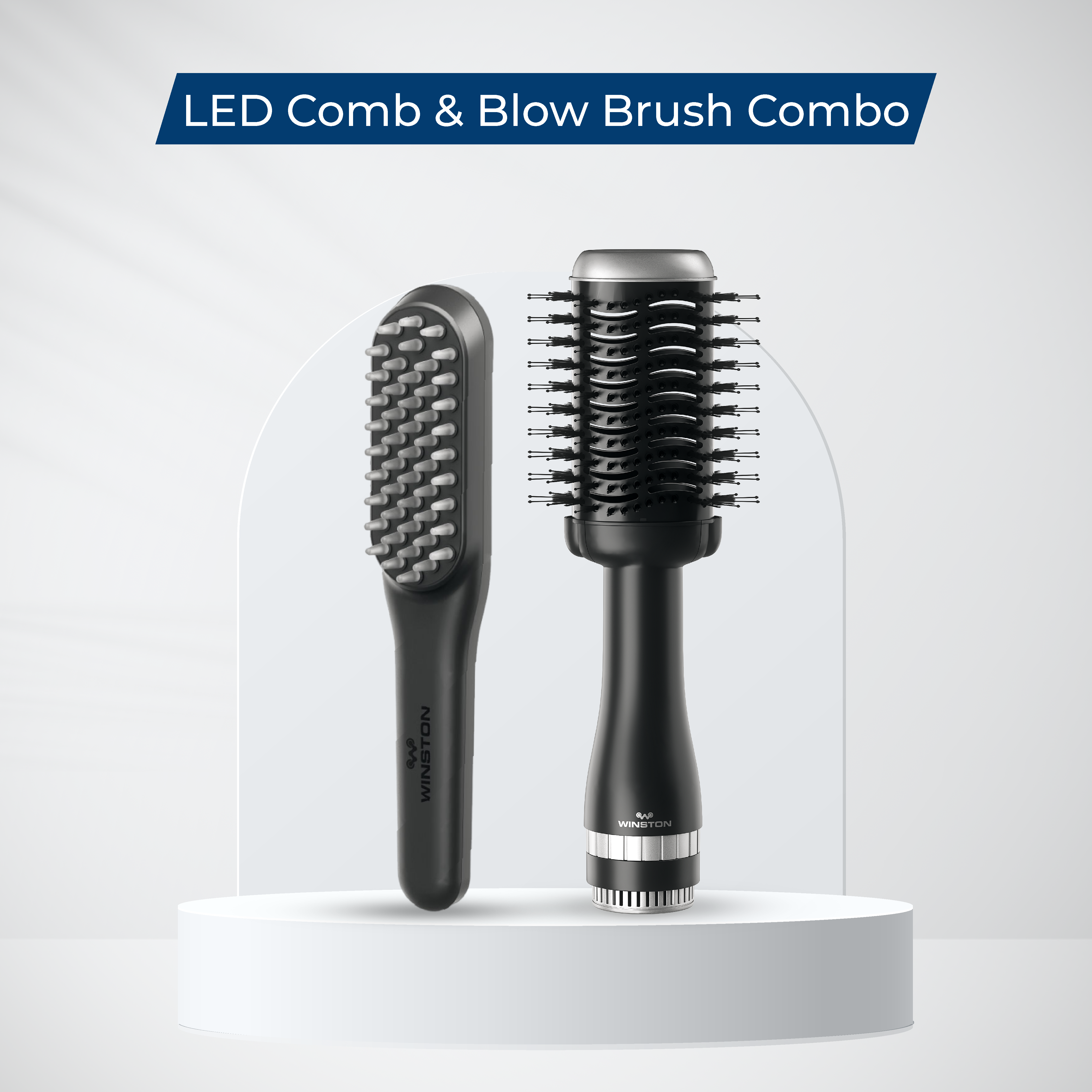 LED Comb & Blow Brush Combo