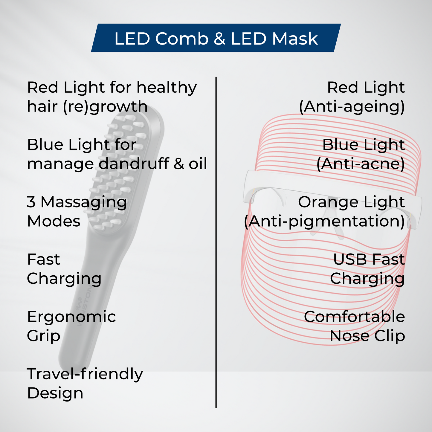 LED Comb & LED Mask Combo